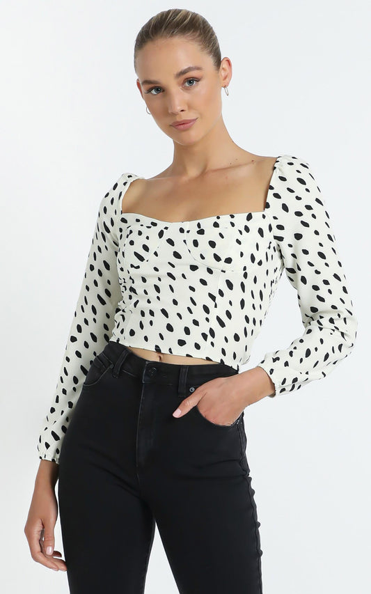 Miky top in Beige Spot