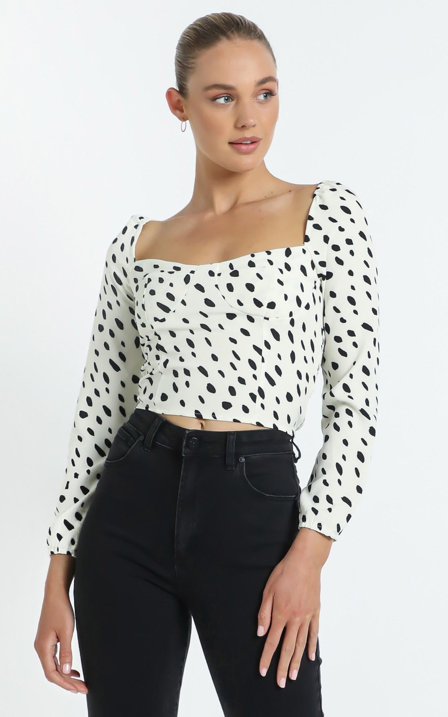 Miky top in Beige Spot