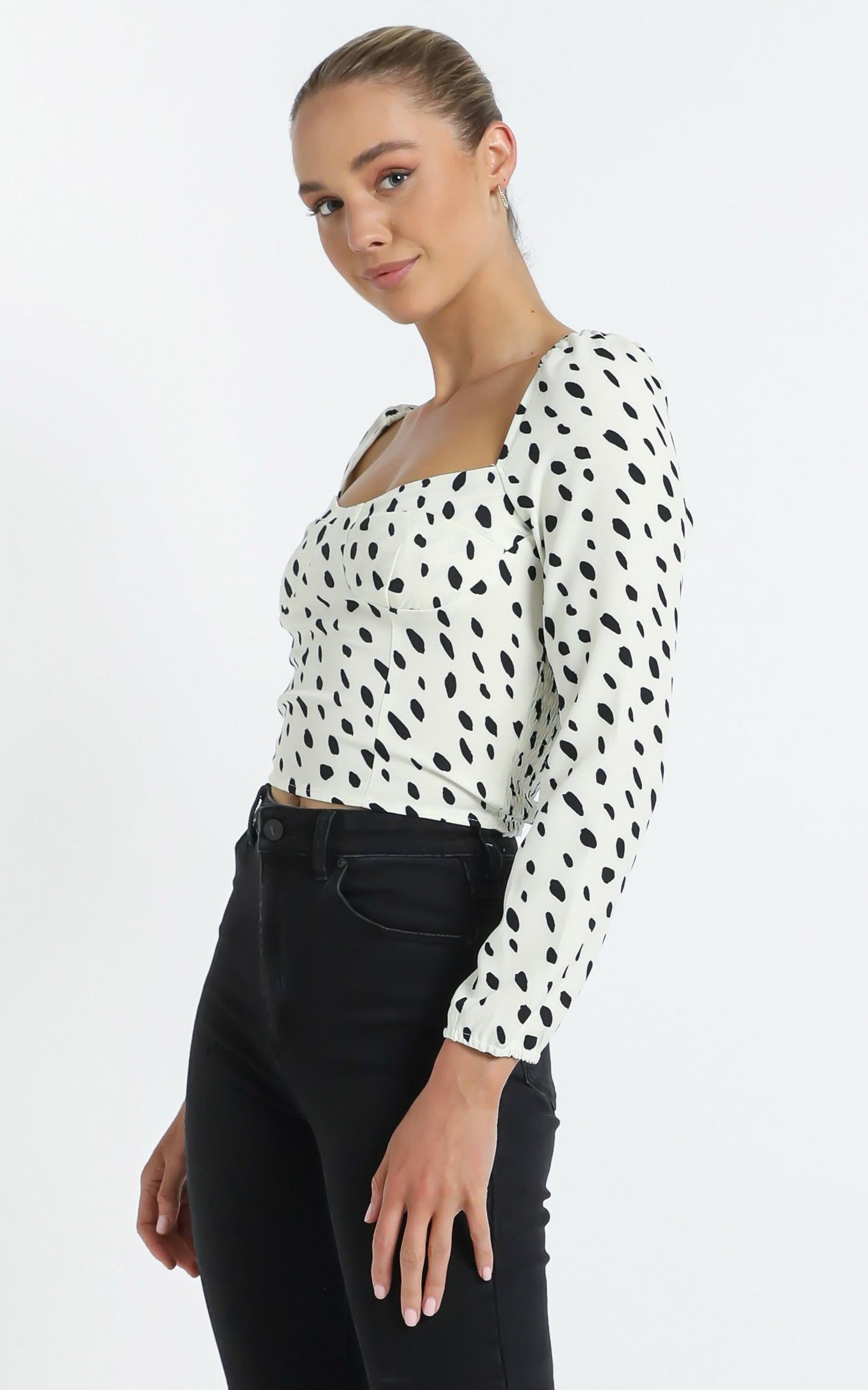 Miky top in Beige Spot