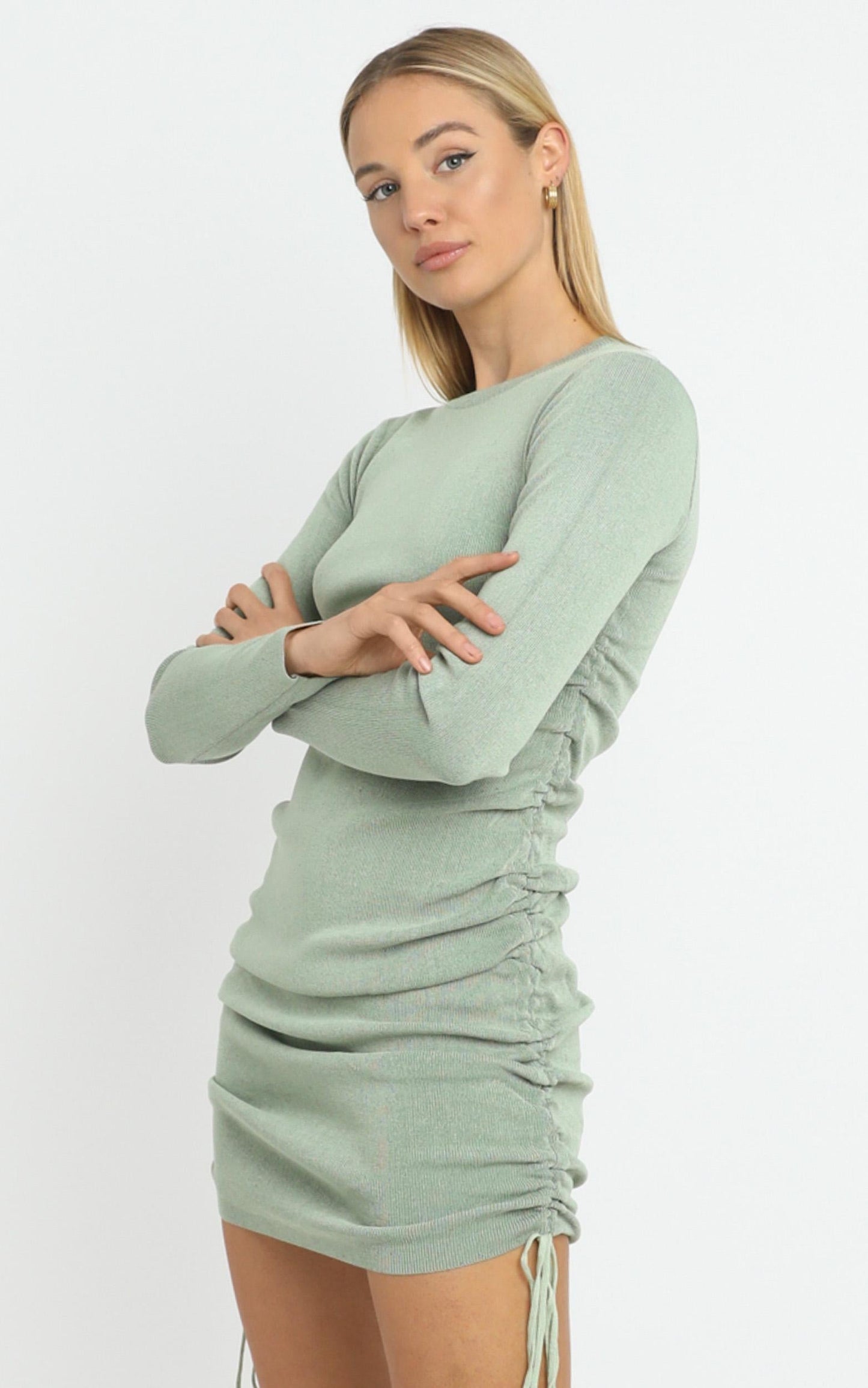 Lioness - Military Minds Long Sleeve Dress in Sage