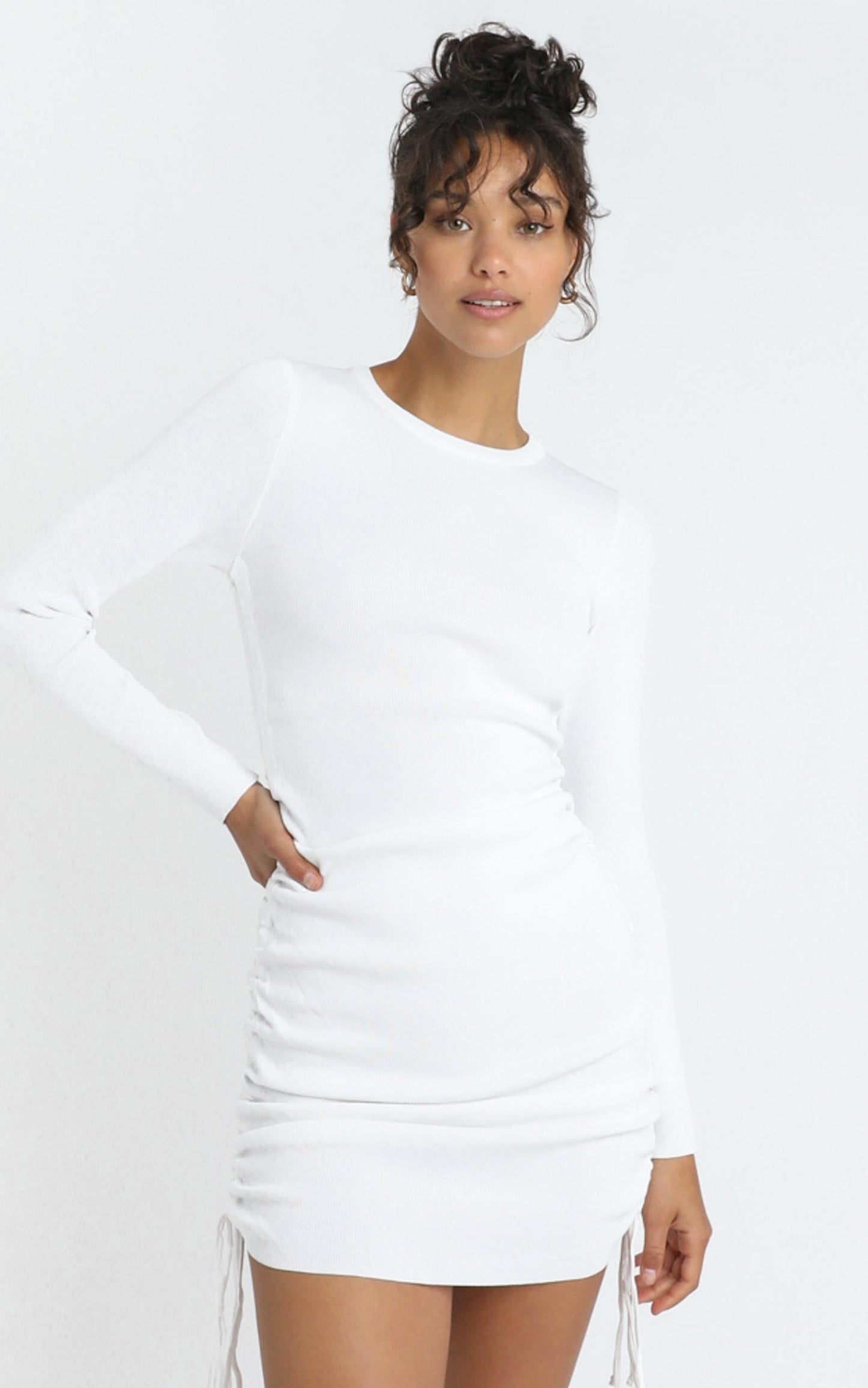 Lioness - Military Minds Long Sleeve Dress in White