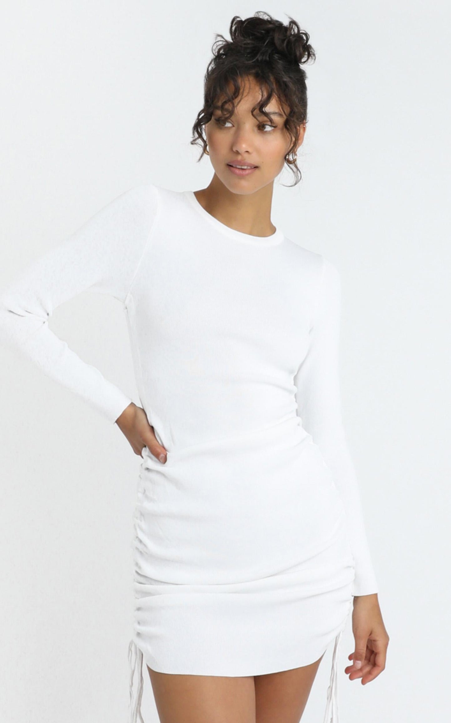 Lioness - Military Minds Long Sleeve Dress in White