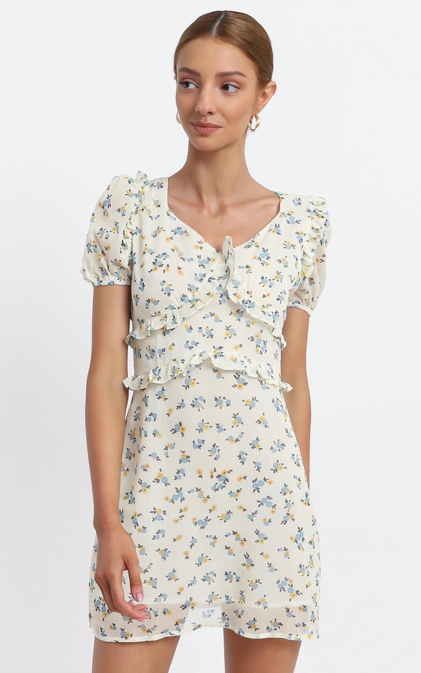Millar Dress in Cream Floral