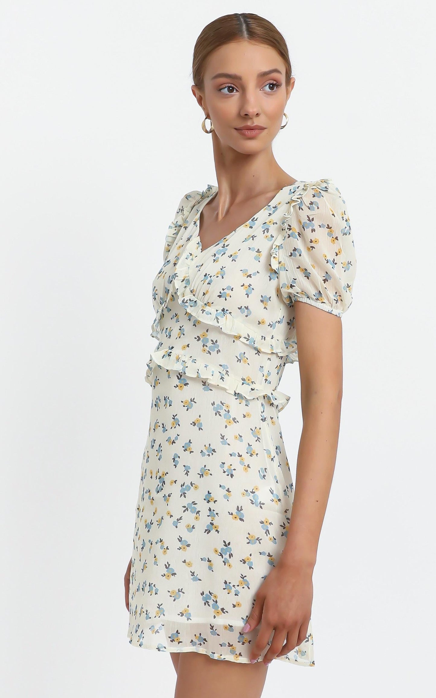 Millar Dress in Cream Floral