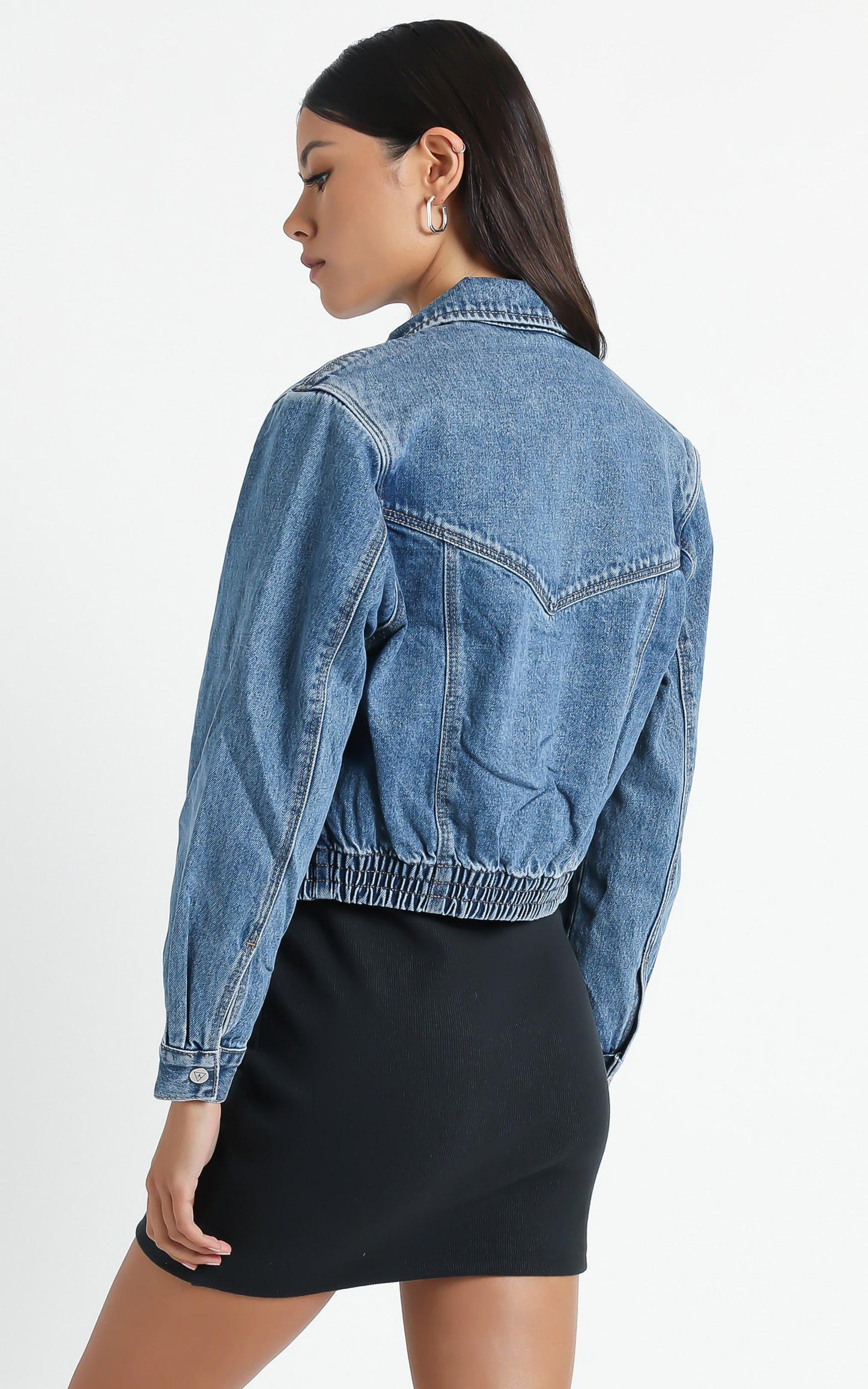 Abrand - A Millie Denim Jacket in Austin Blue
