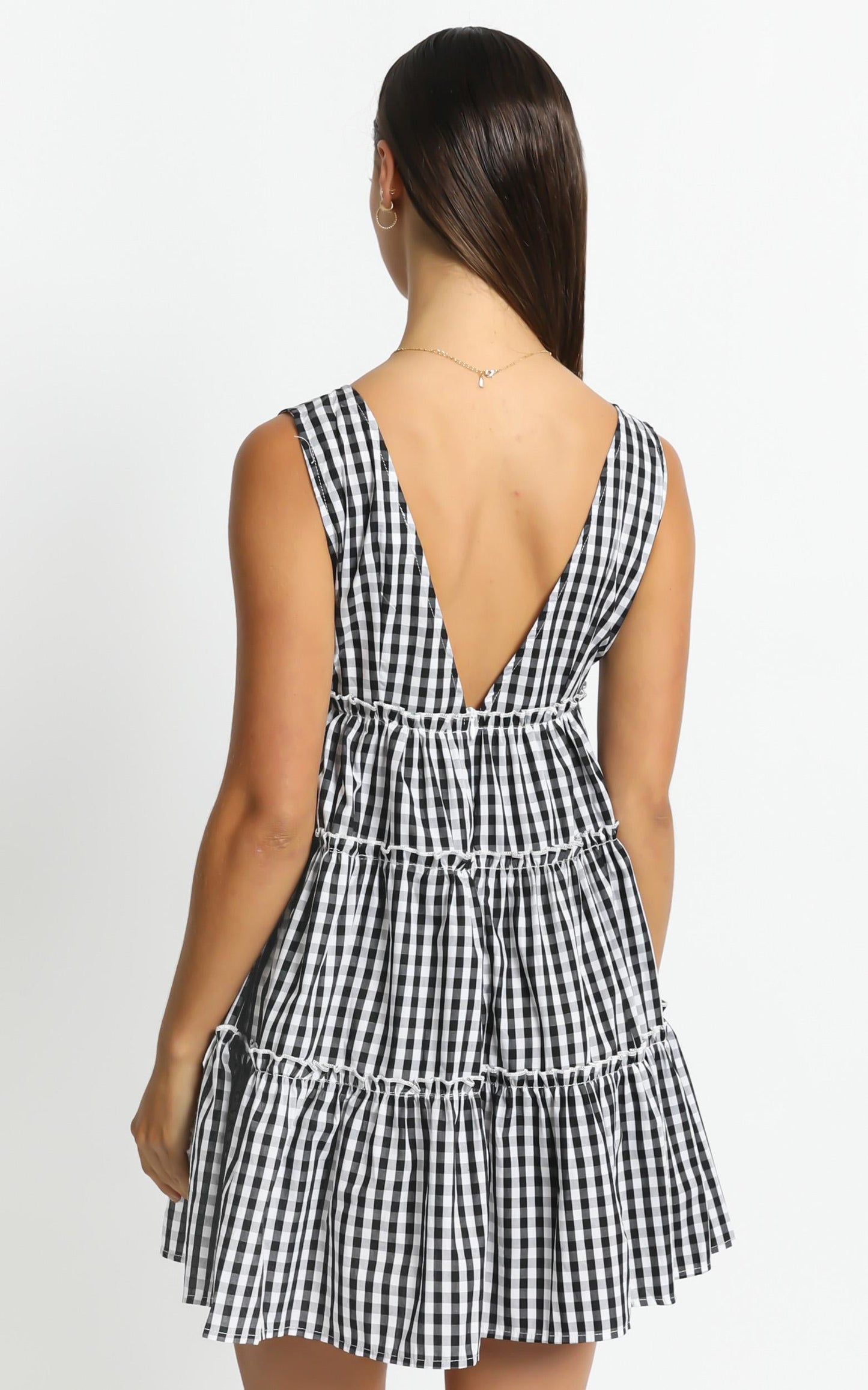 Millie Dress in Black Gingham Check