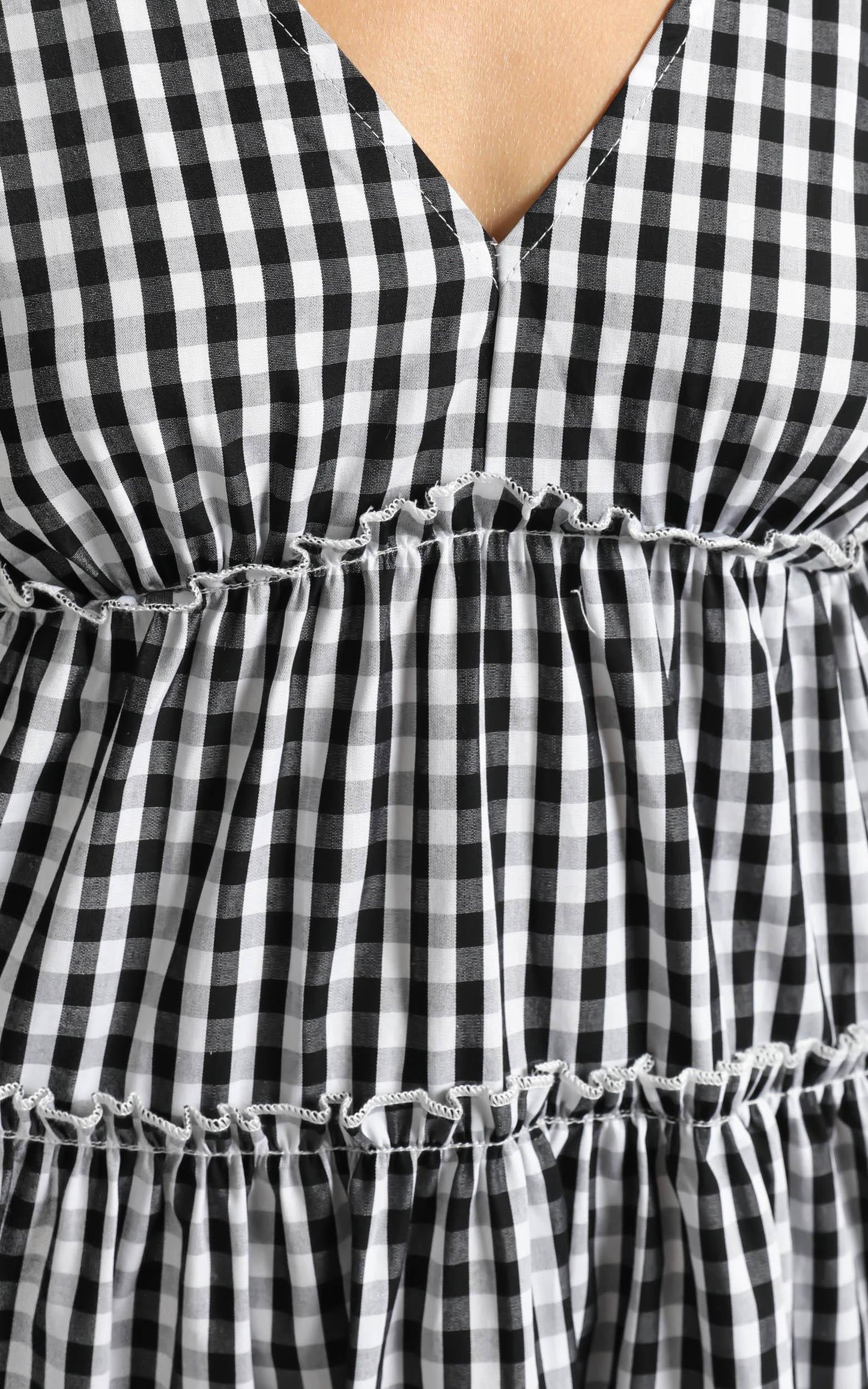 Millie Dress in Black Gingham Check