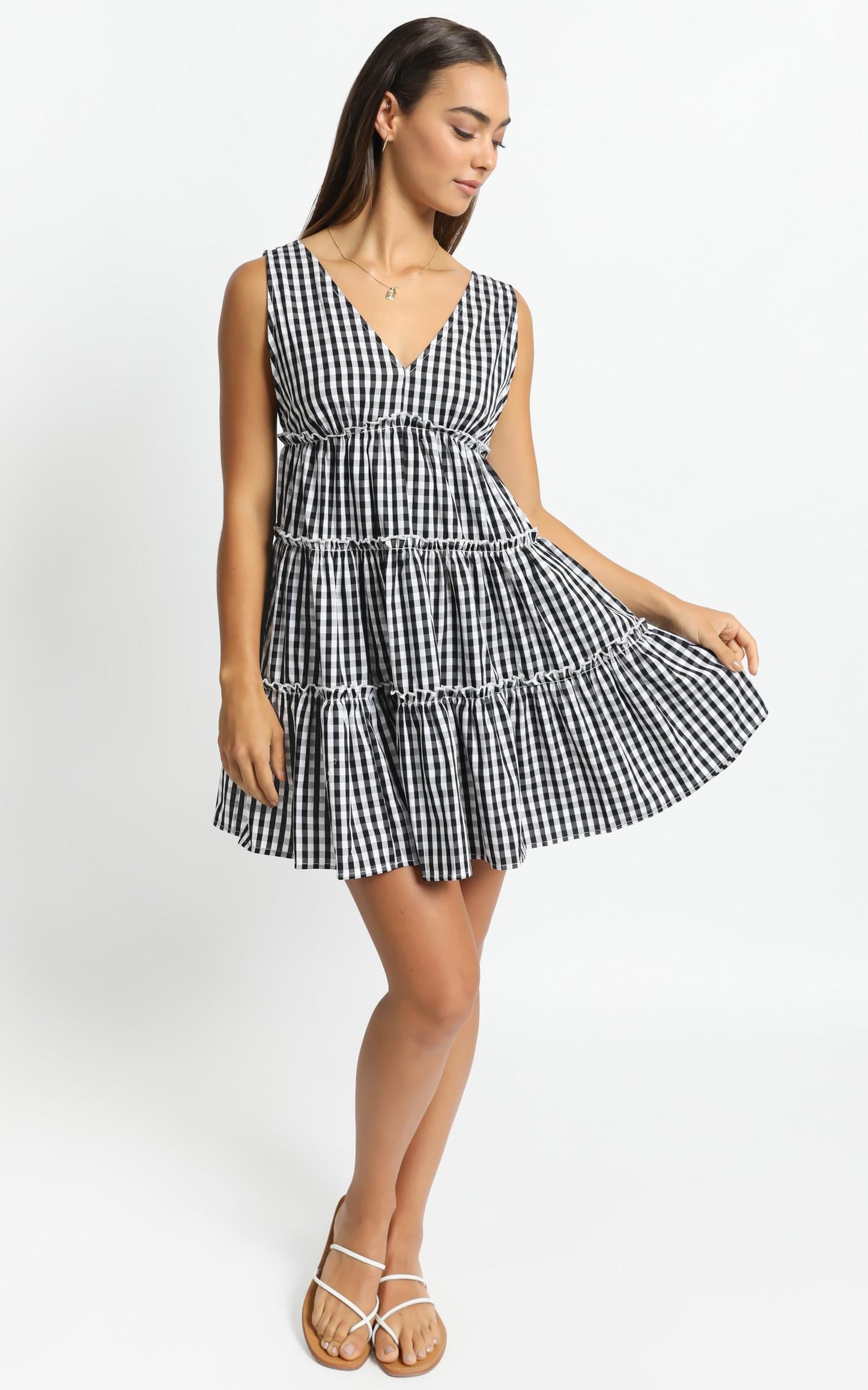Millie Dress in Black Gingham Check