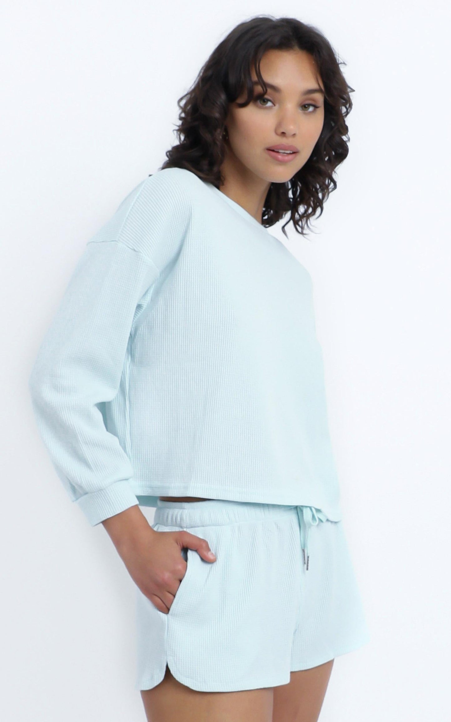 Millie Two Piece Set in Pastel Blue