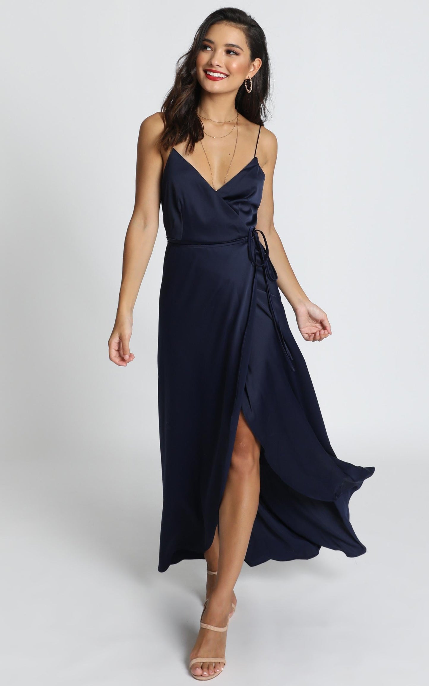Mine Would Be You Dress in Navy Satin