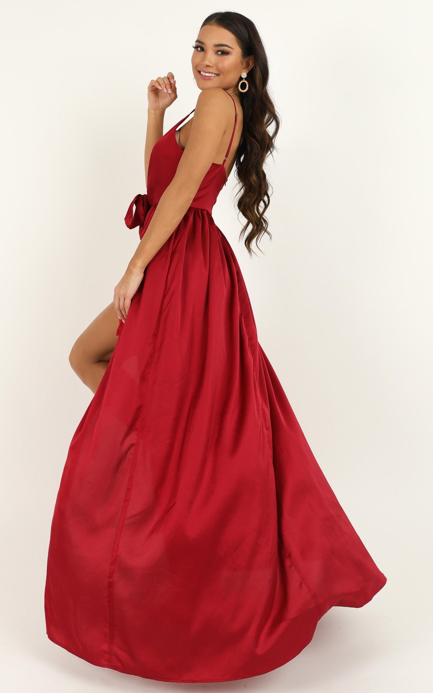 Miracle Worker Dress in Wine Satin