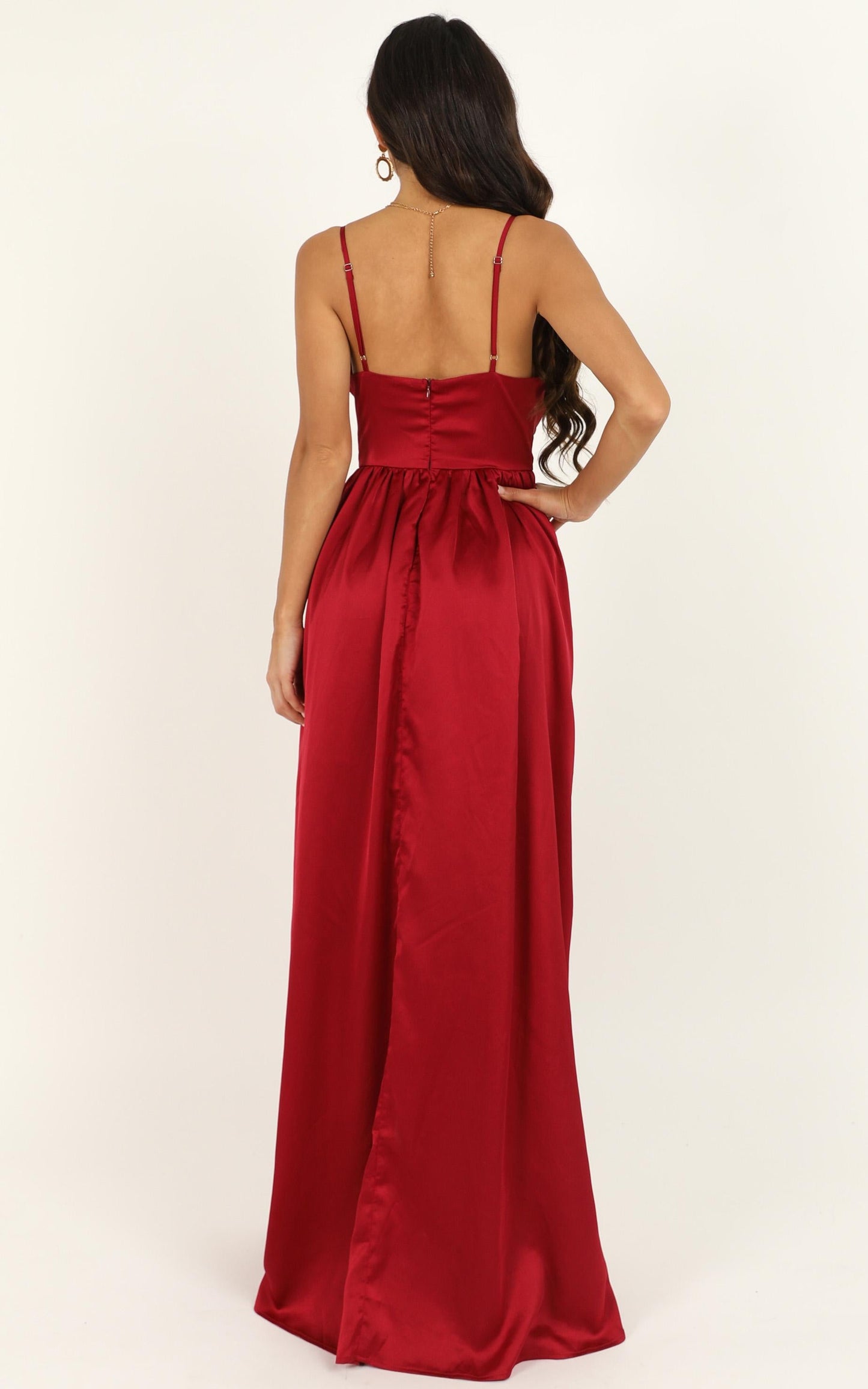 Miracle Worker Dress in Wine Satin