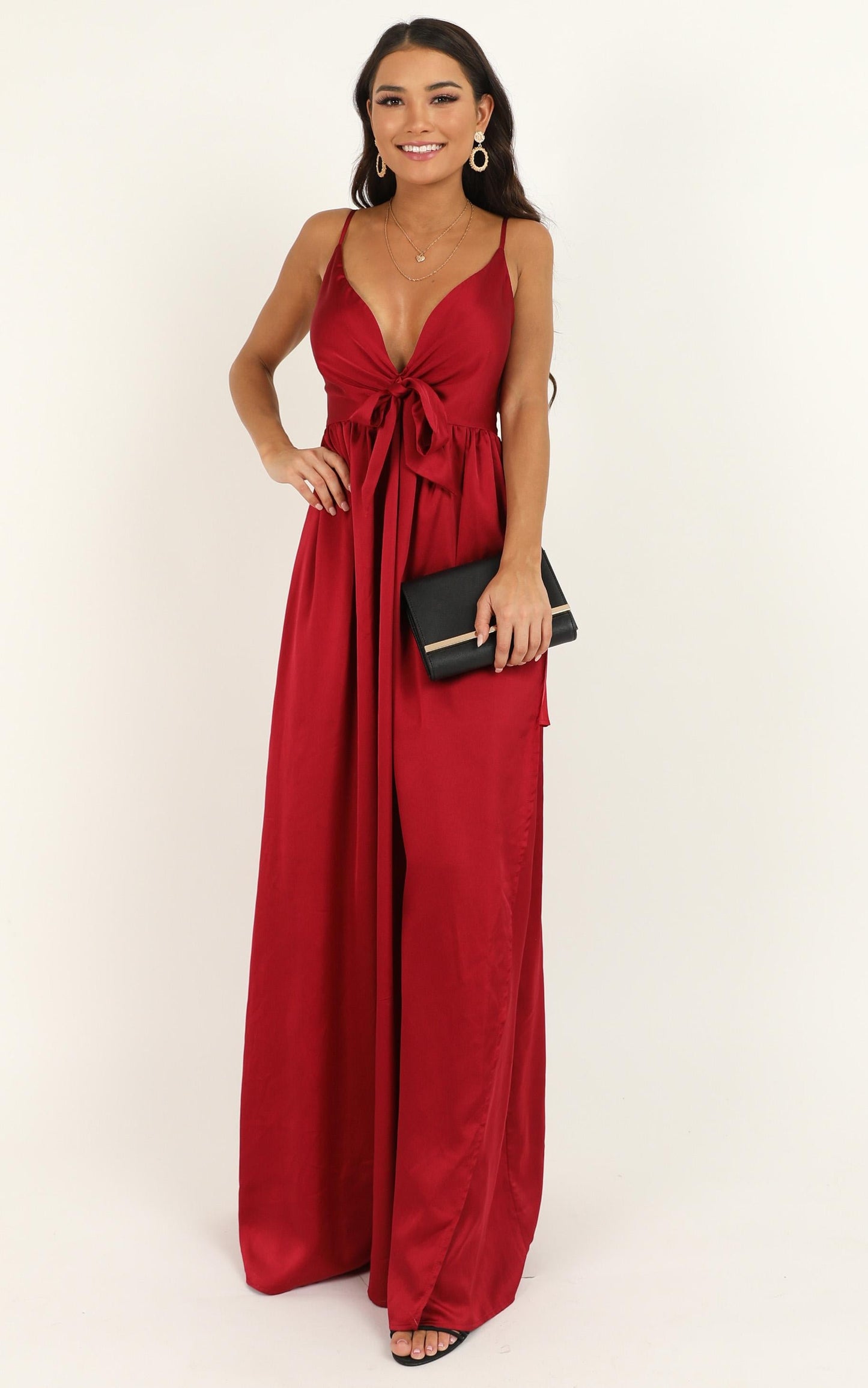 Miracle Worker Dress in Wine Satin