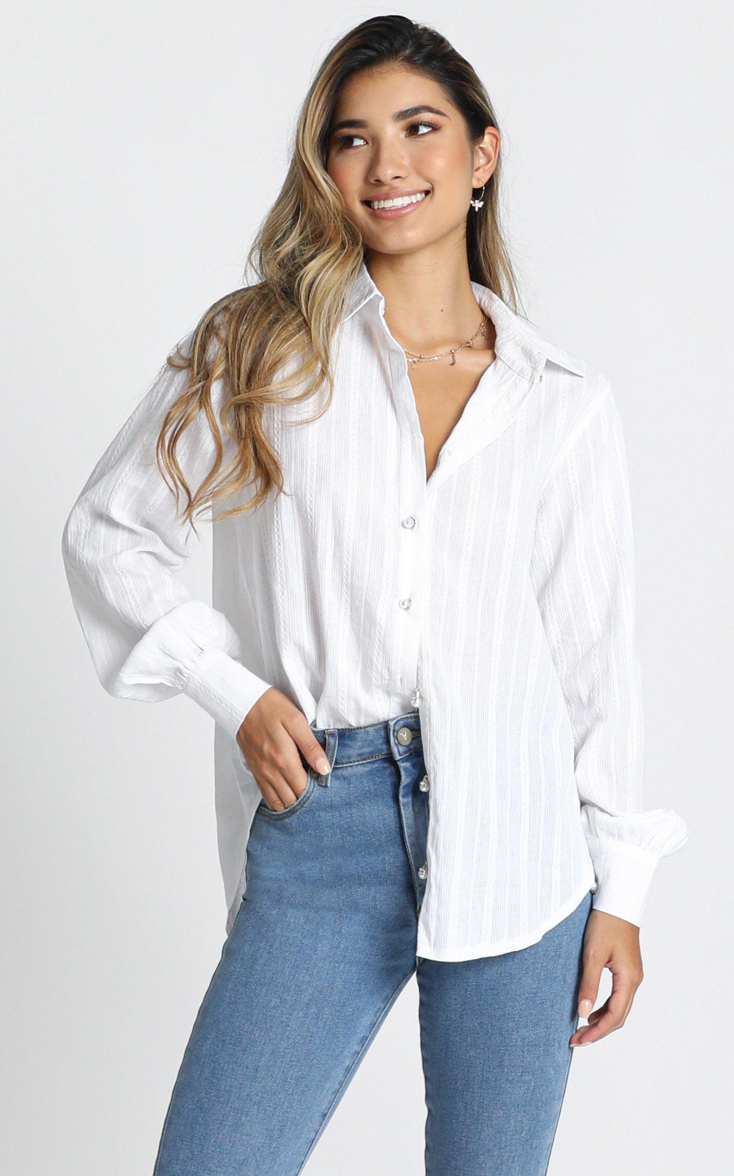 Miss Me Shirt In White