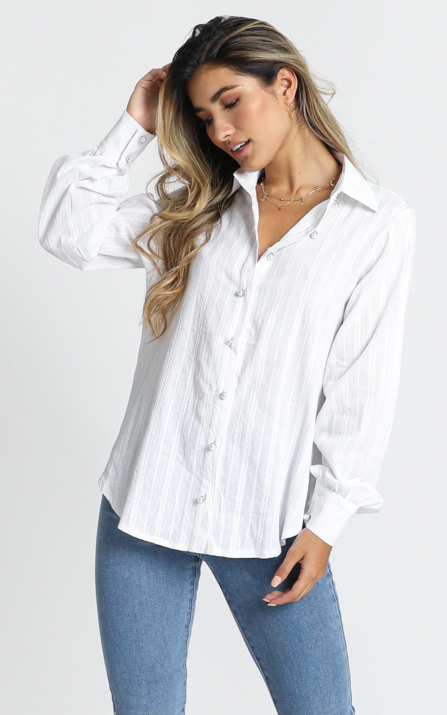 Miss Me Shirt In White