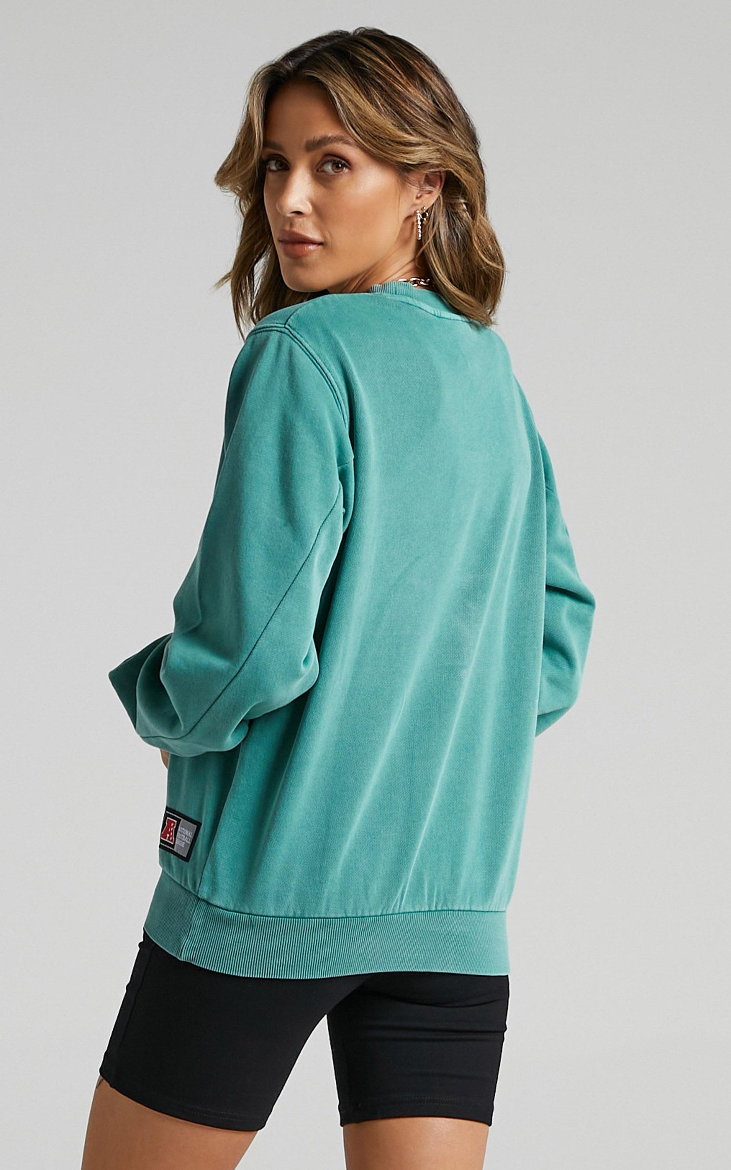 Majestic - WMS Vintage NFL Arch Crew Dolphin in Teal