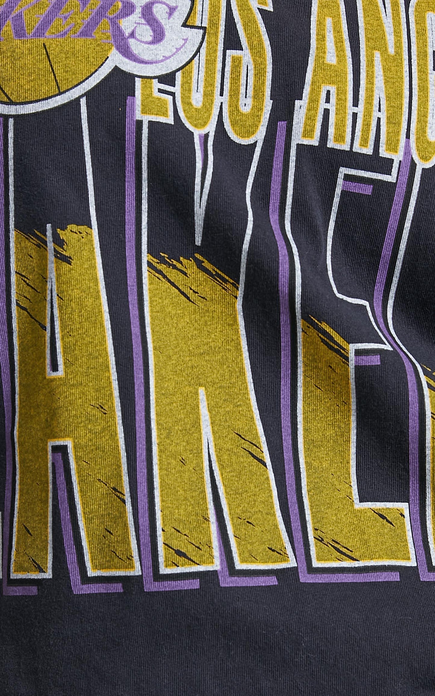 Mitchell & Ness - Chop Vintage Scribble Tee Lakers in Faded Black