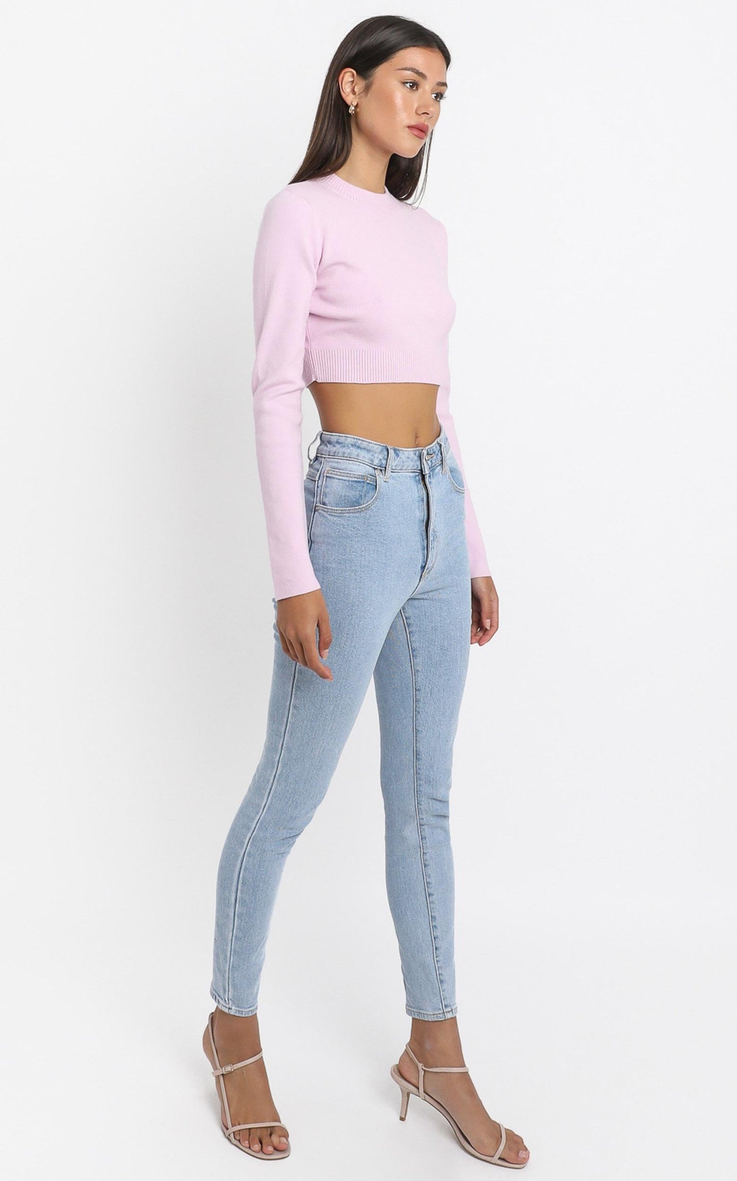 Model Off Duty Knit Top in Pink