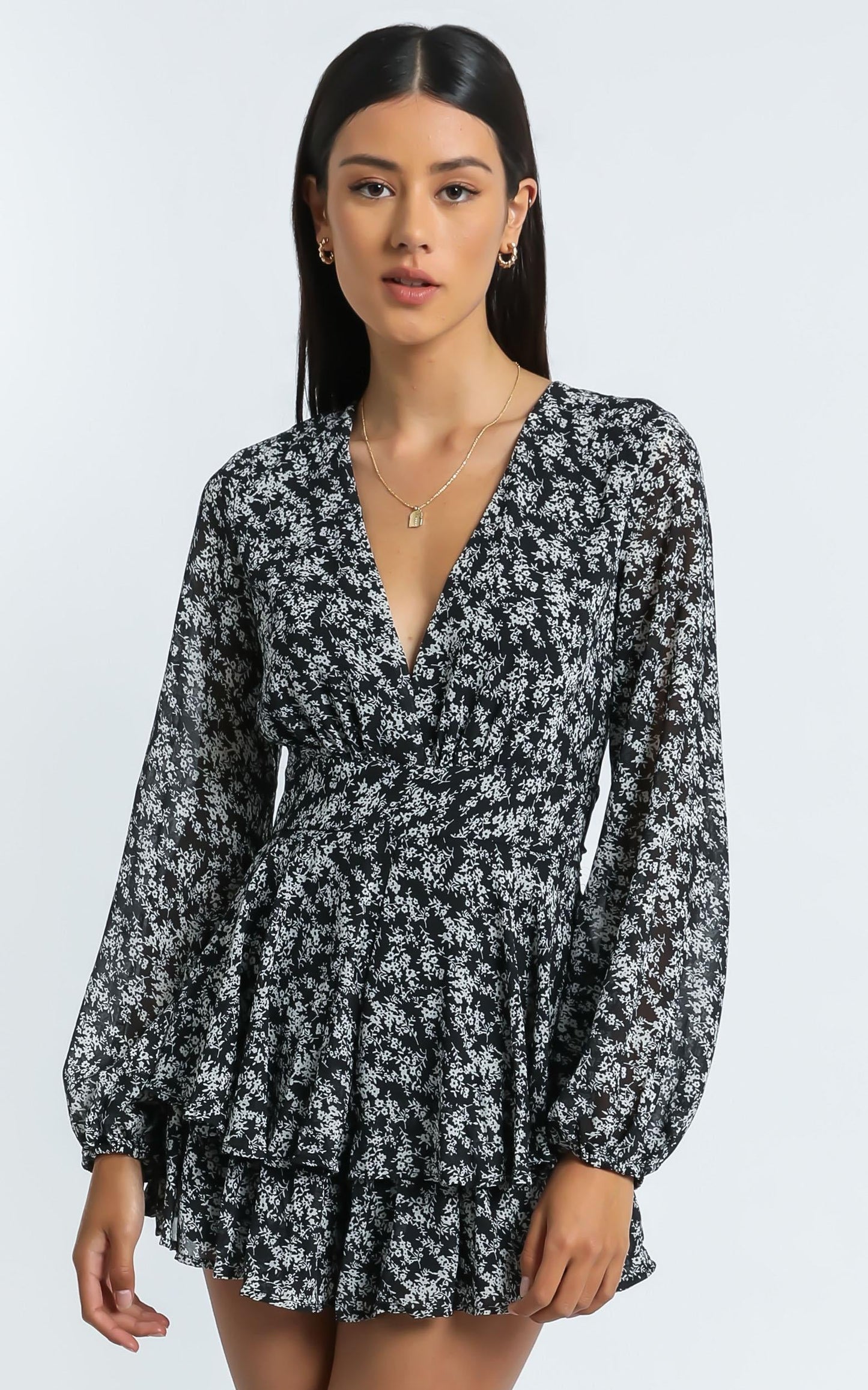 Monique Playsuit in black floral