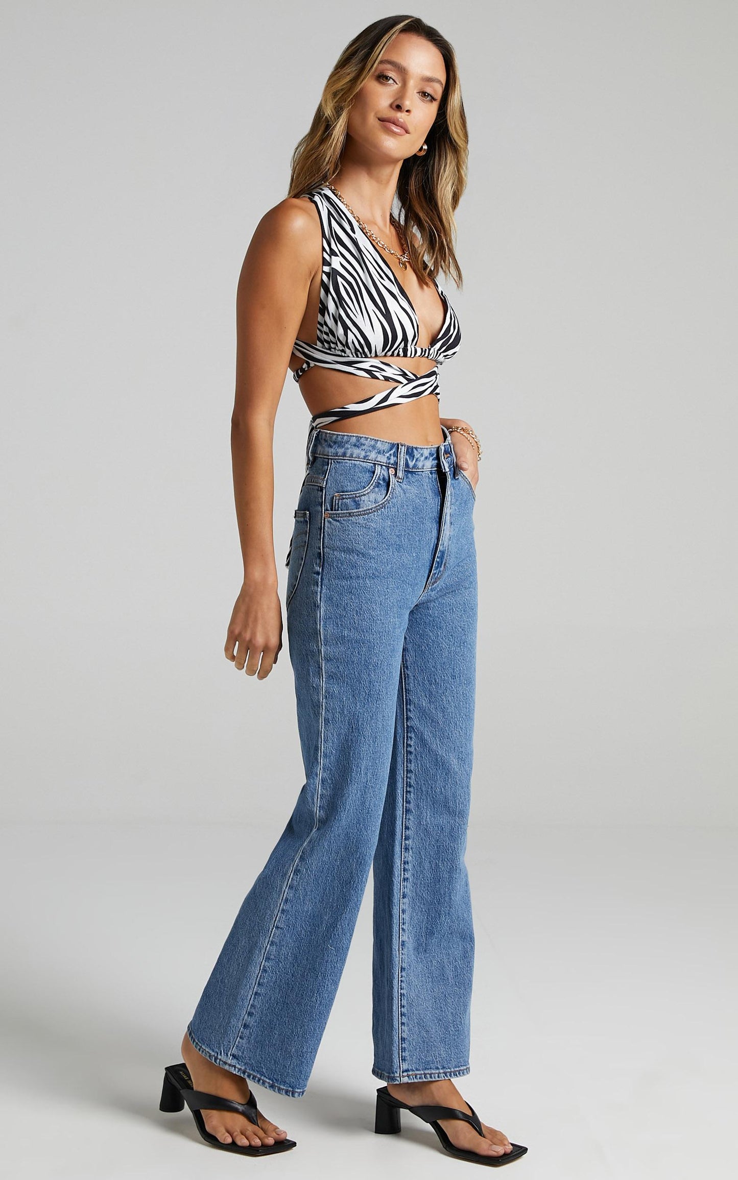 Saria Top in Monochrome Zebra