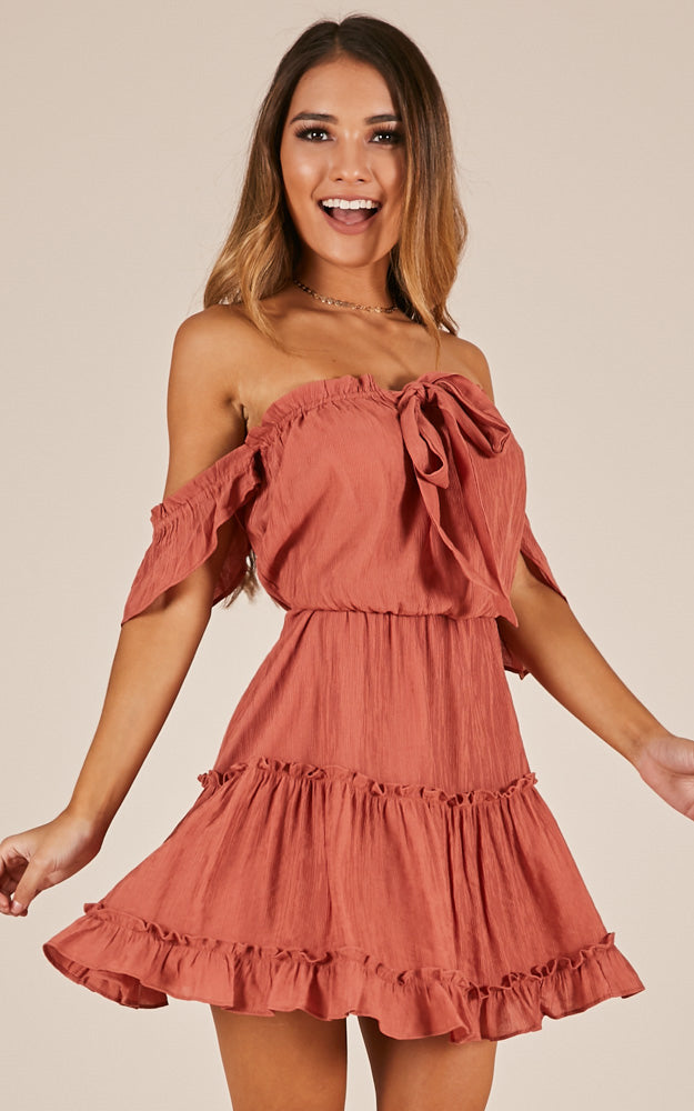 More To It Dress In Rust