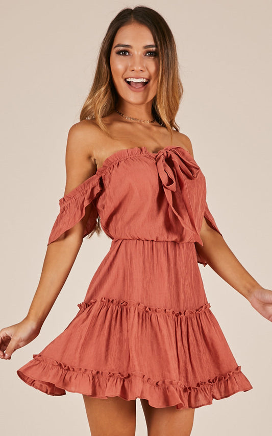More To It Dress In Rust