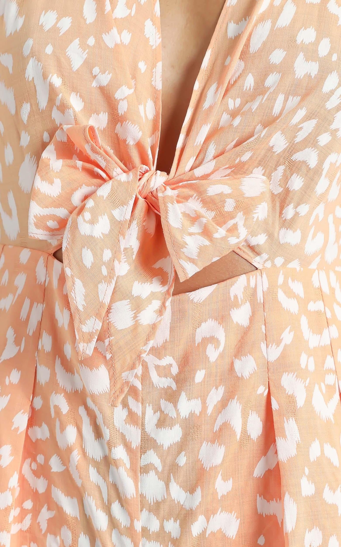 Mori Playsuit in Peach Leopard Print