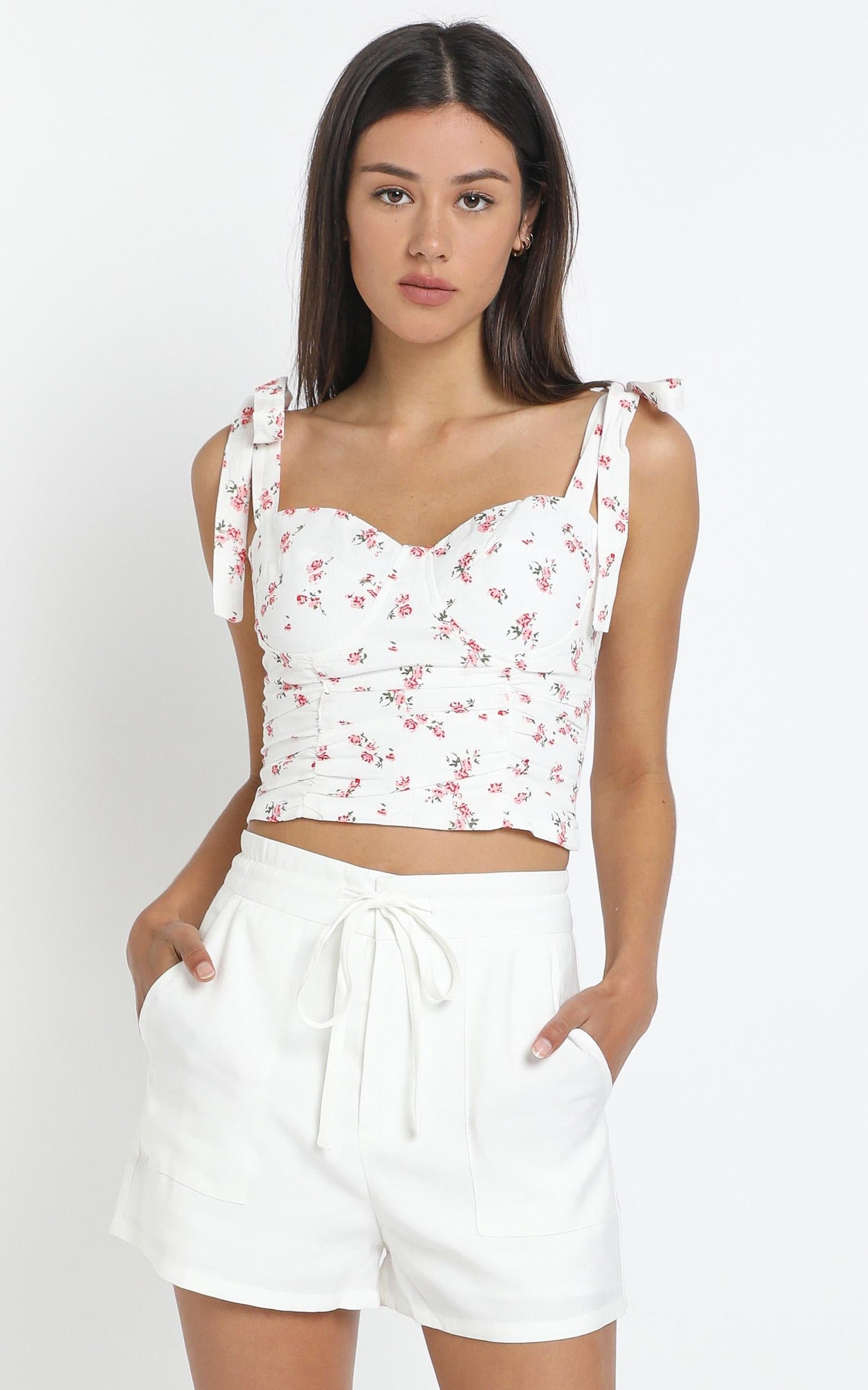 Molina Top in White Floral