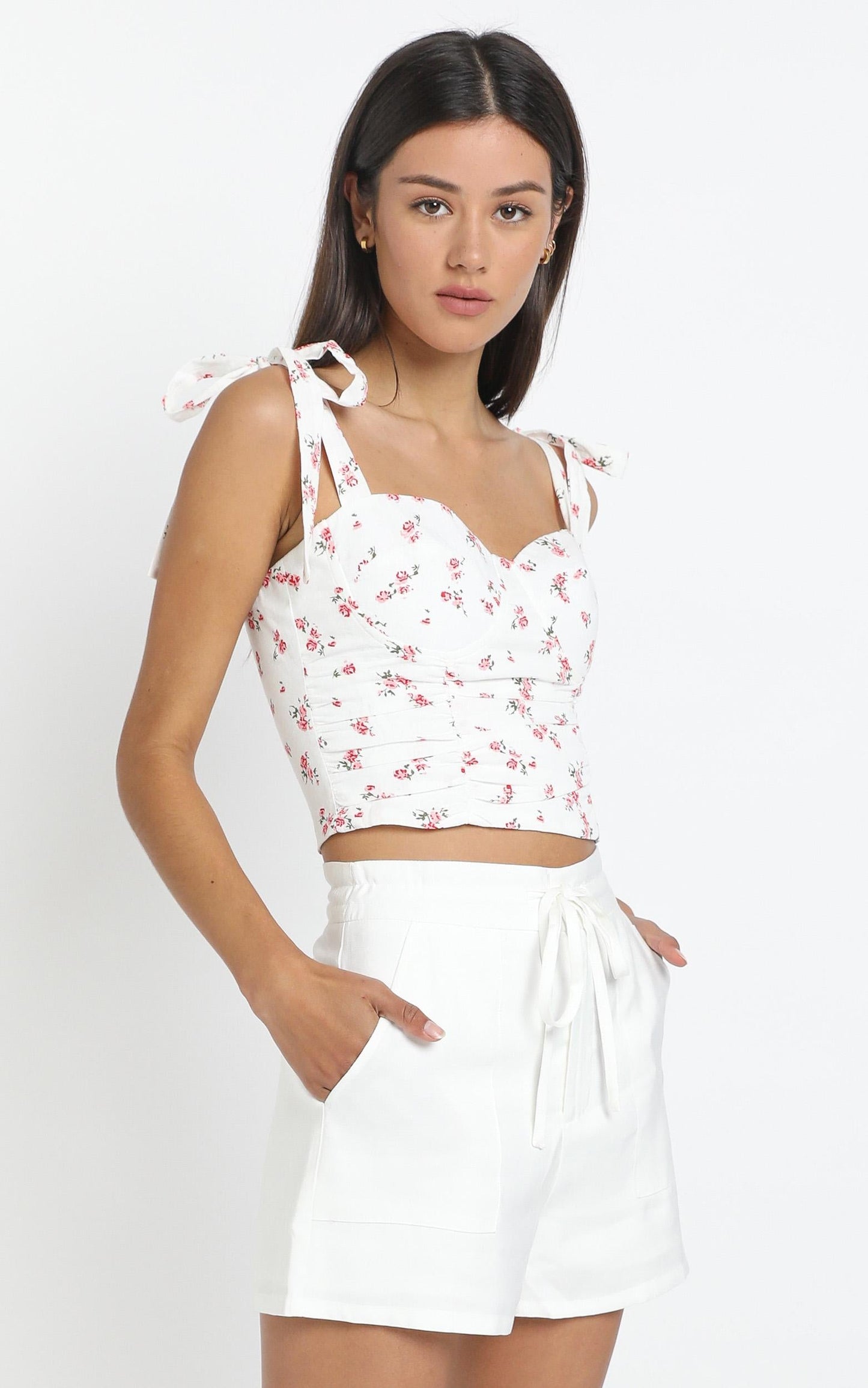 Molina Top in White Floral