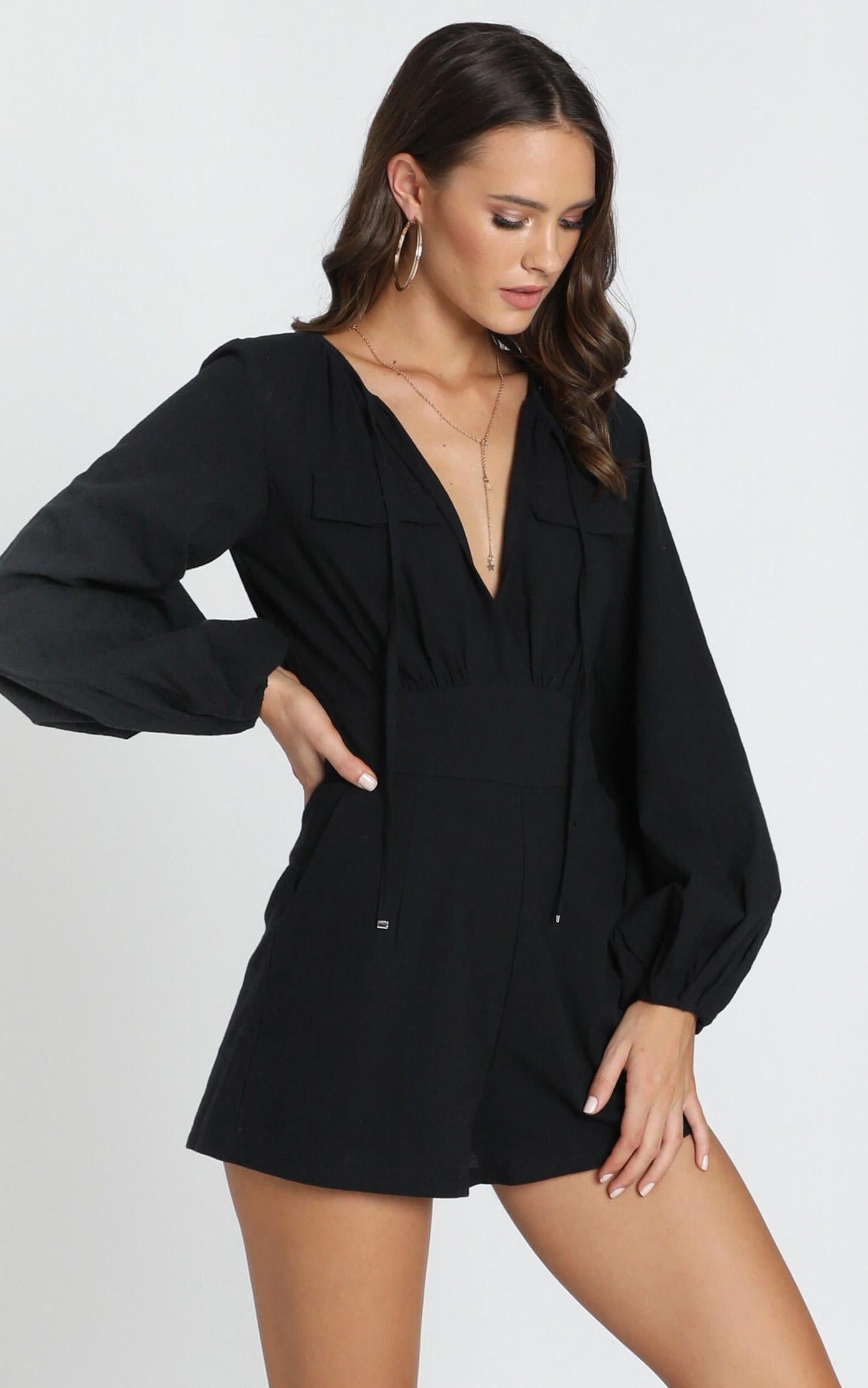 Moroccan Haze Playsuit in Black