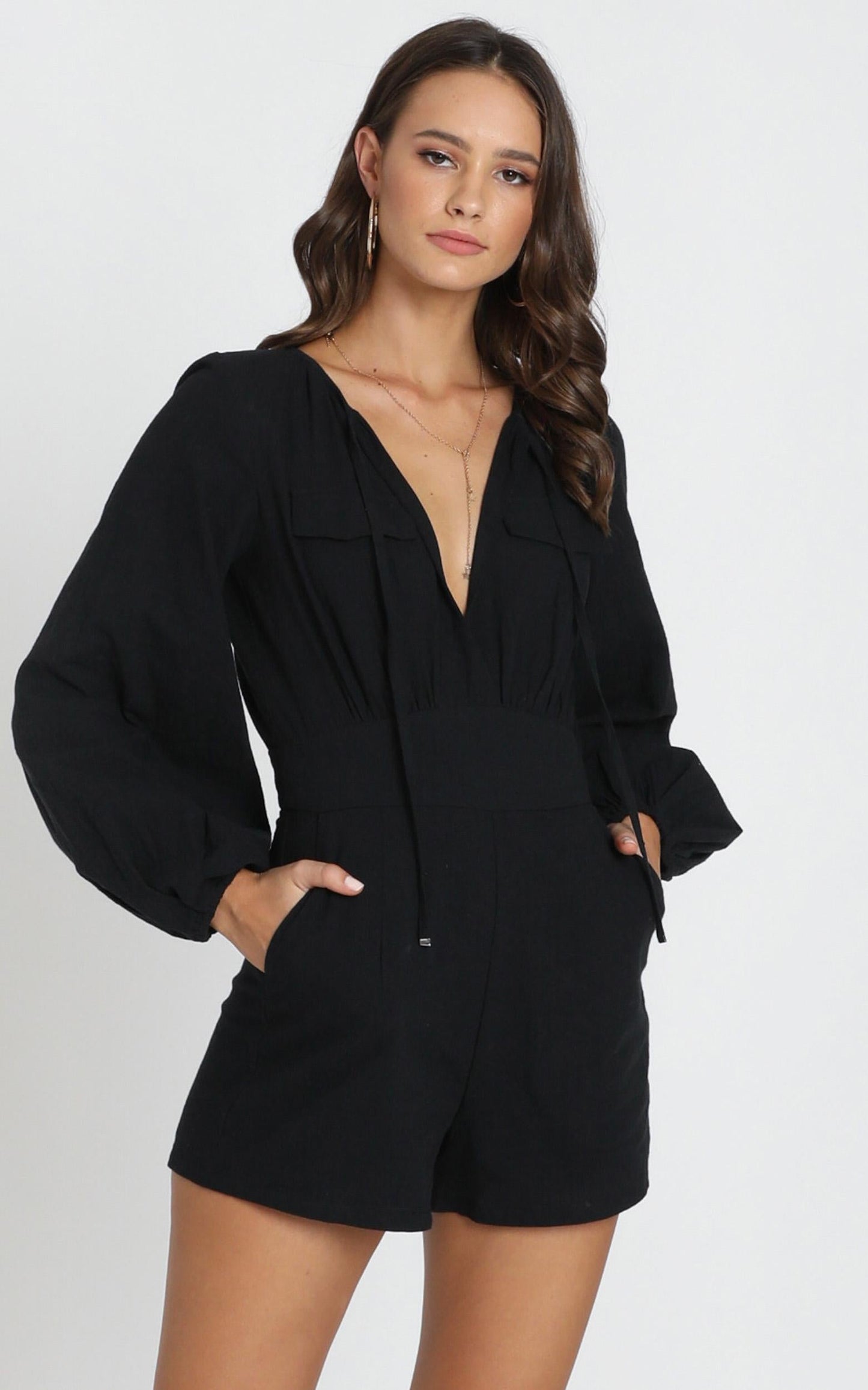 Moroccan Haze Playsuit in Black