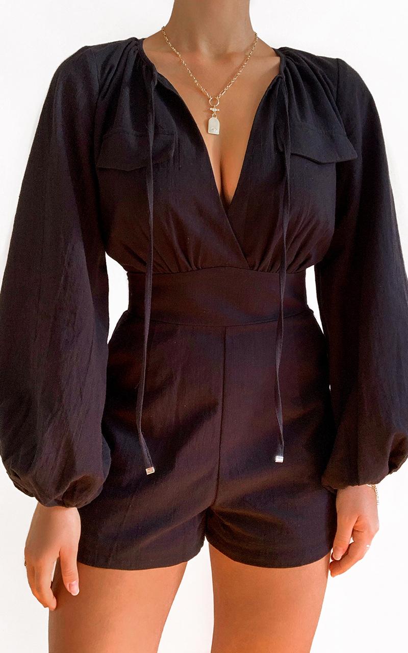 Moroccan Haze Playsuit in Black