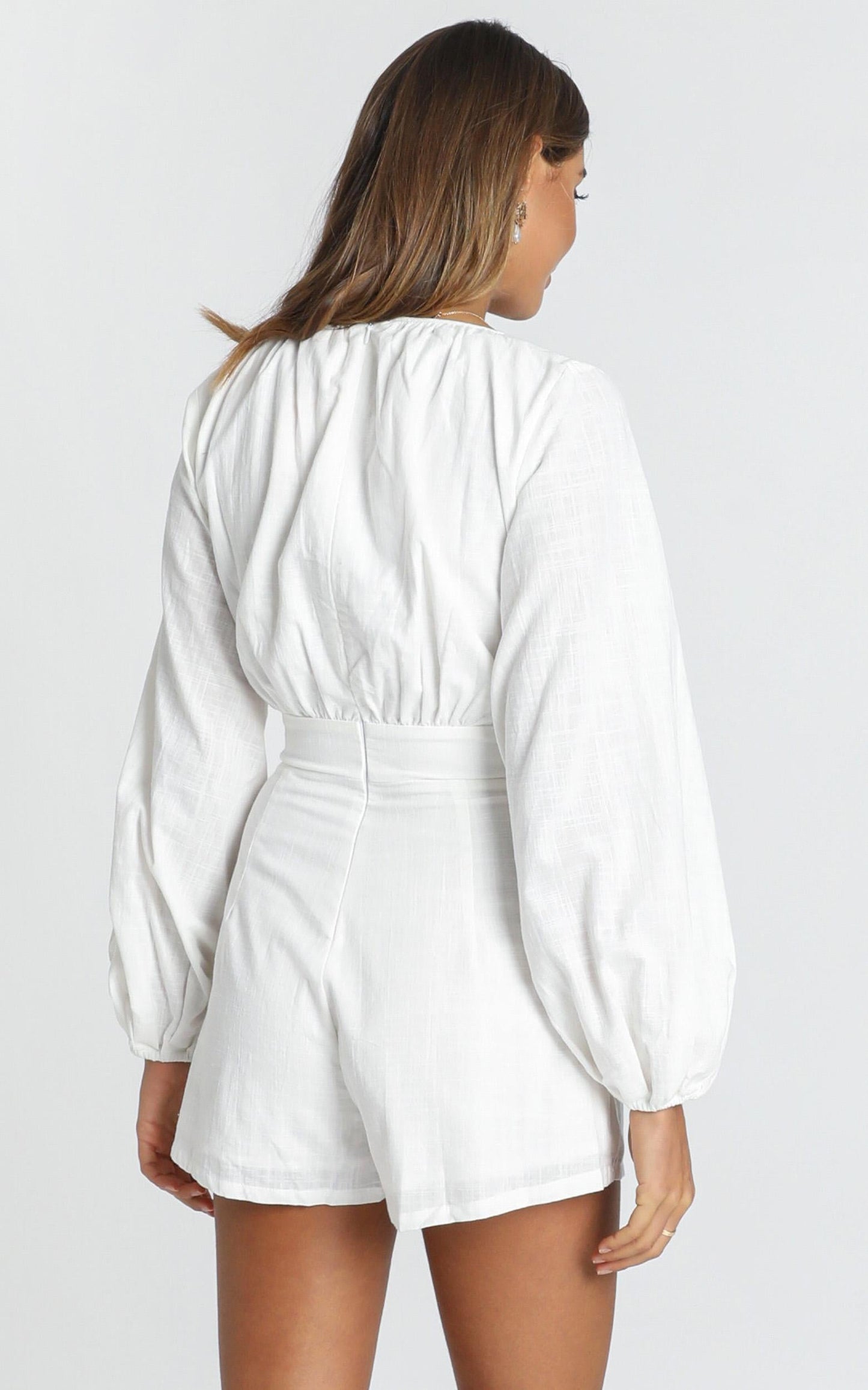 Moroccan Haze Playsuit In White