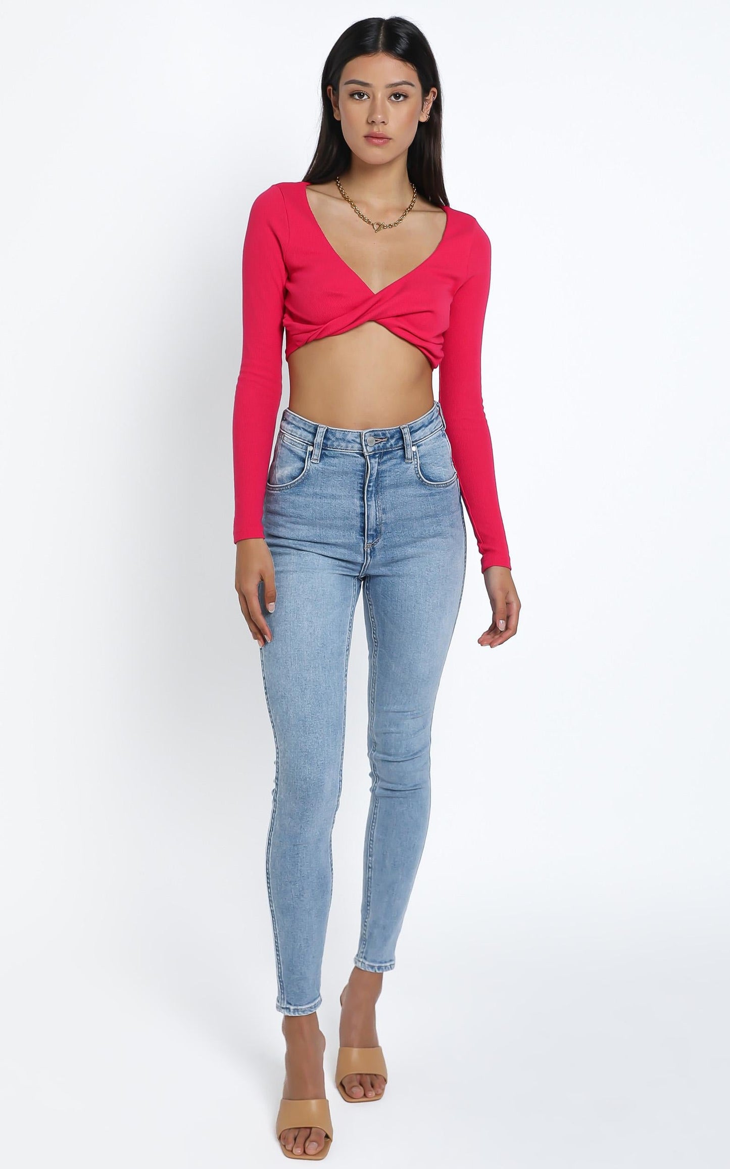 Moxlan Top in Hot Pink Rib