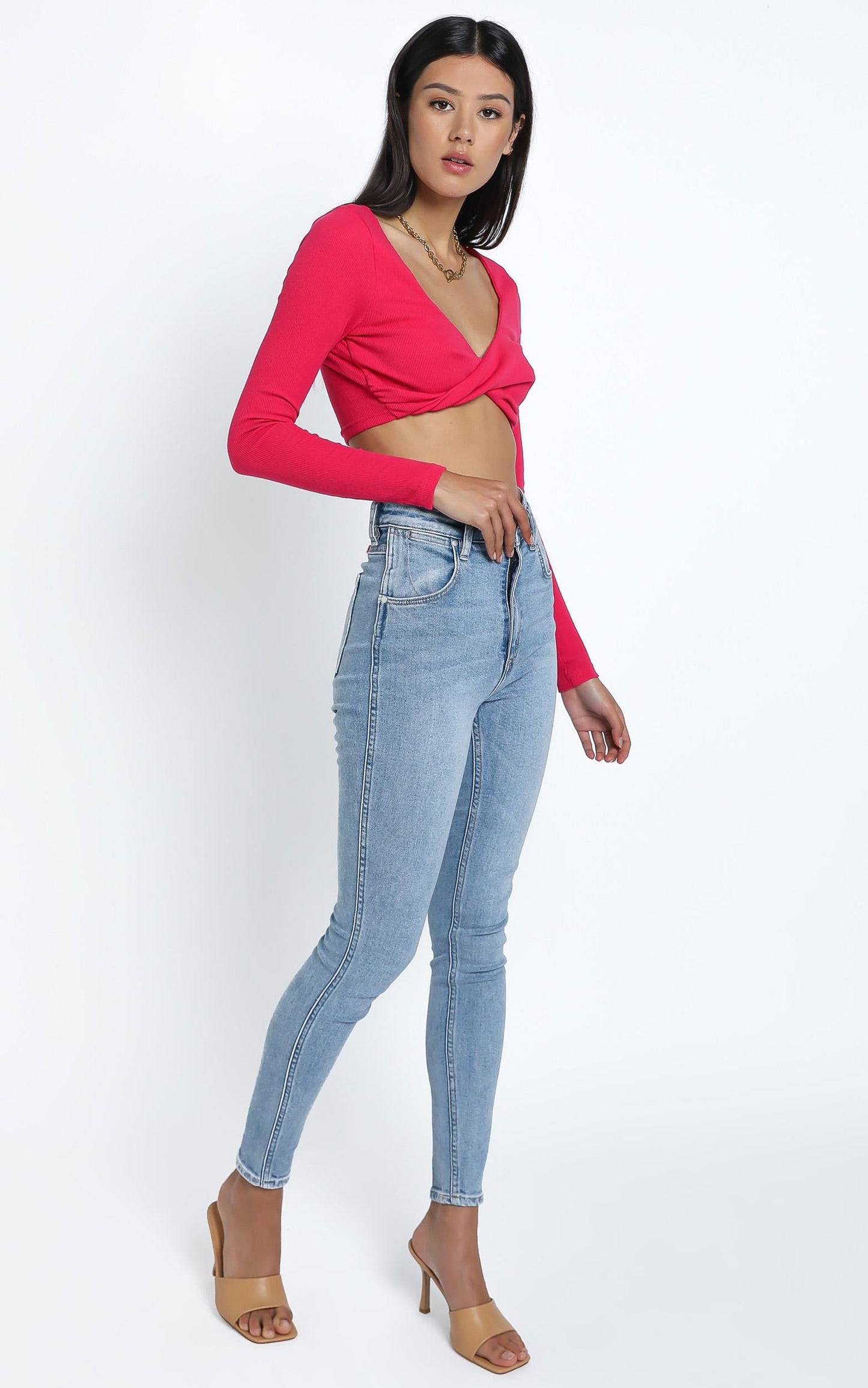 Moxlan Top in Hot Pink Rib
