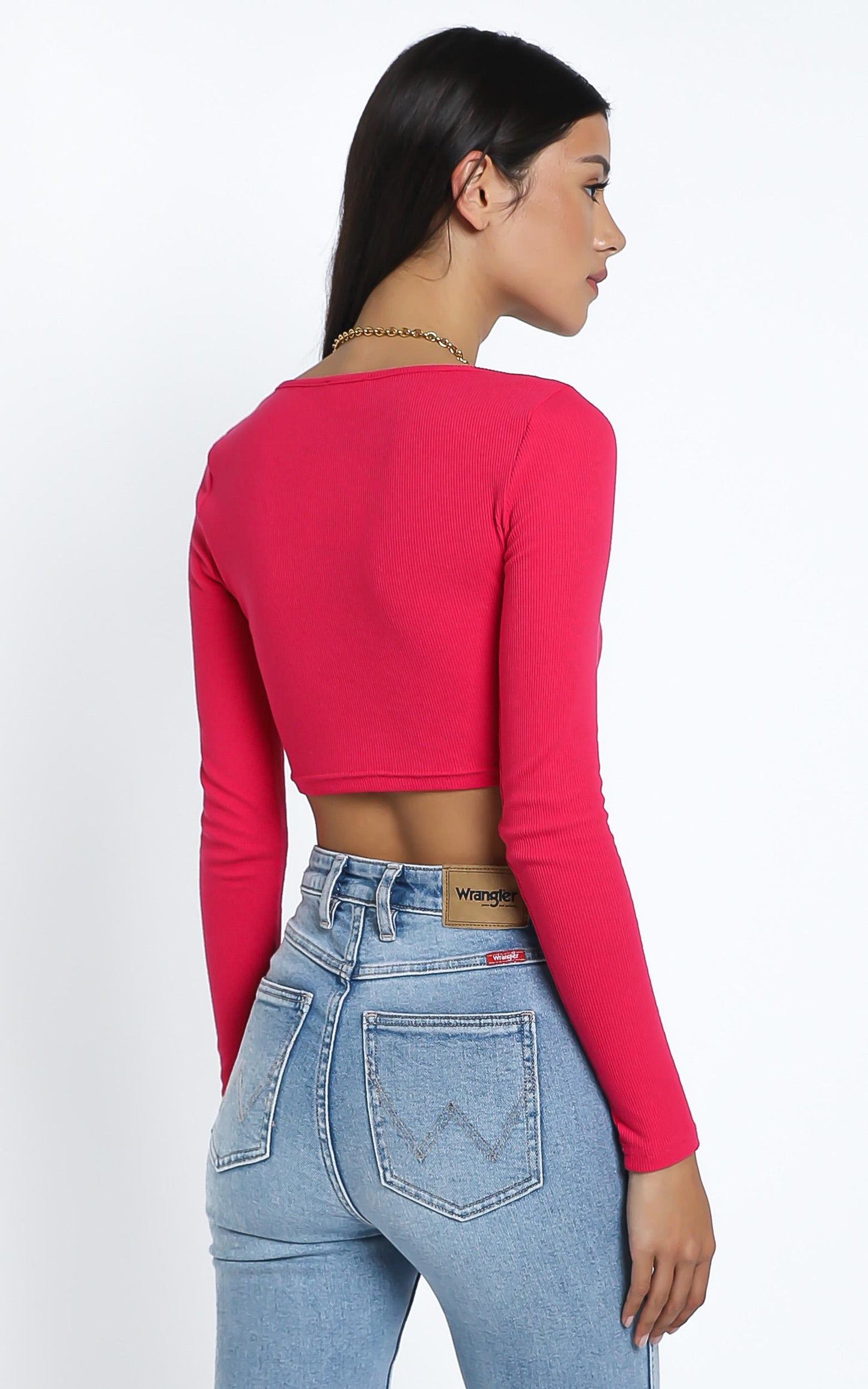 Moxlan Top in Hot Pink Rib