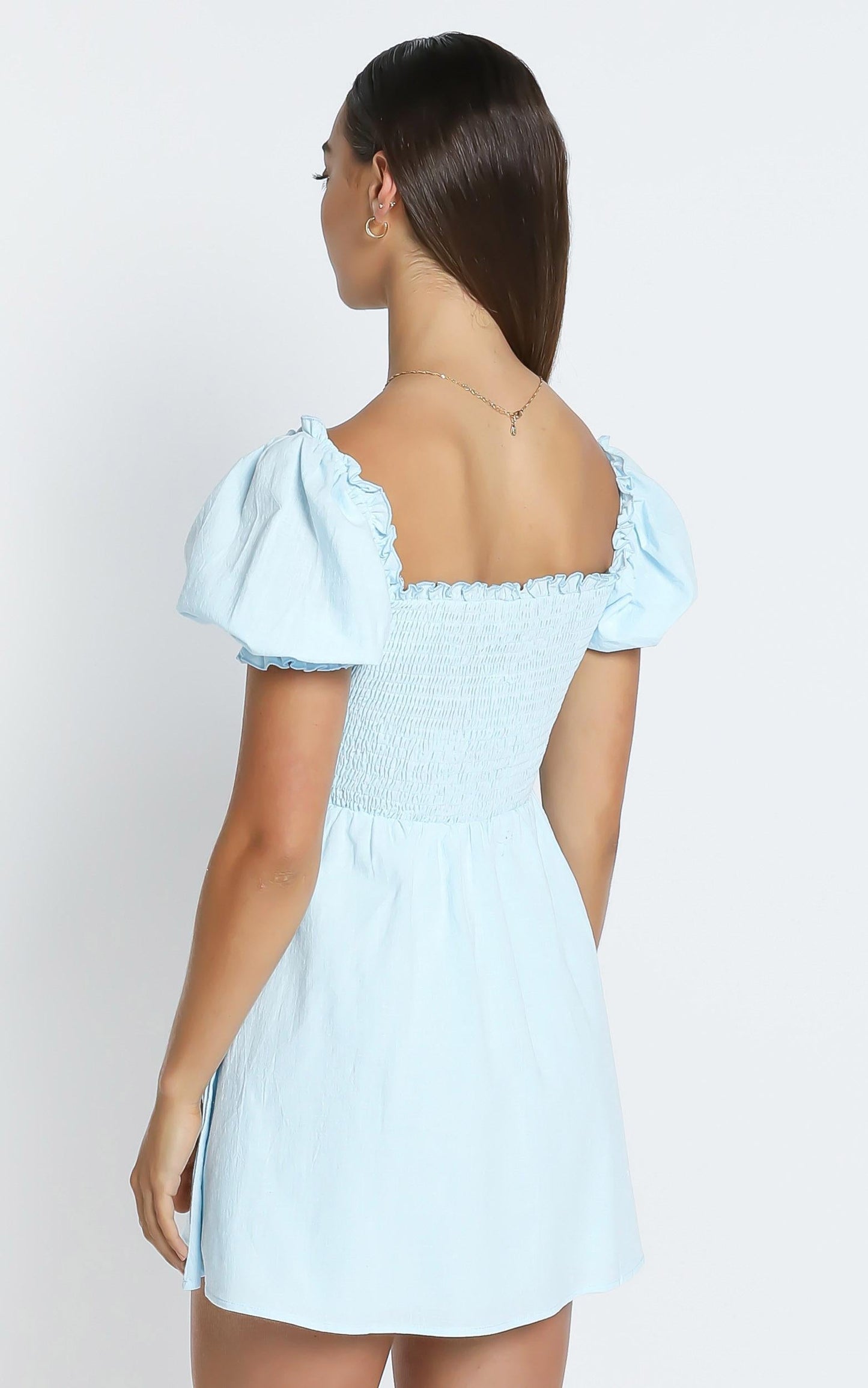 Mulberry Dress in Blue Linen Look