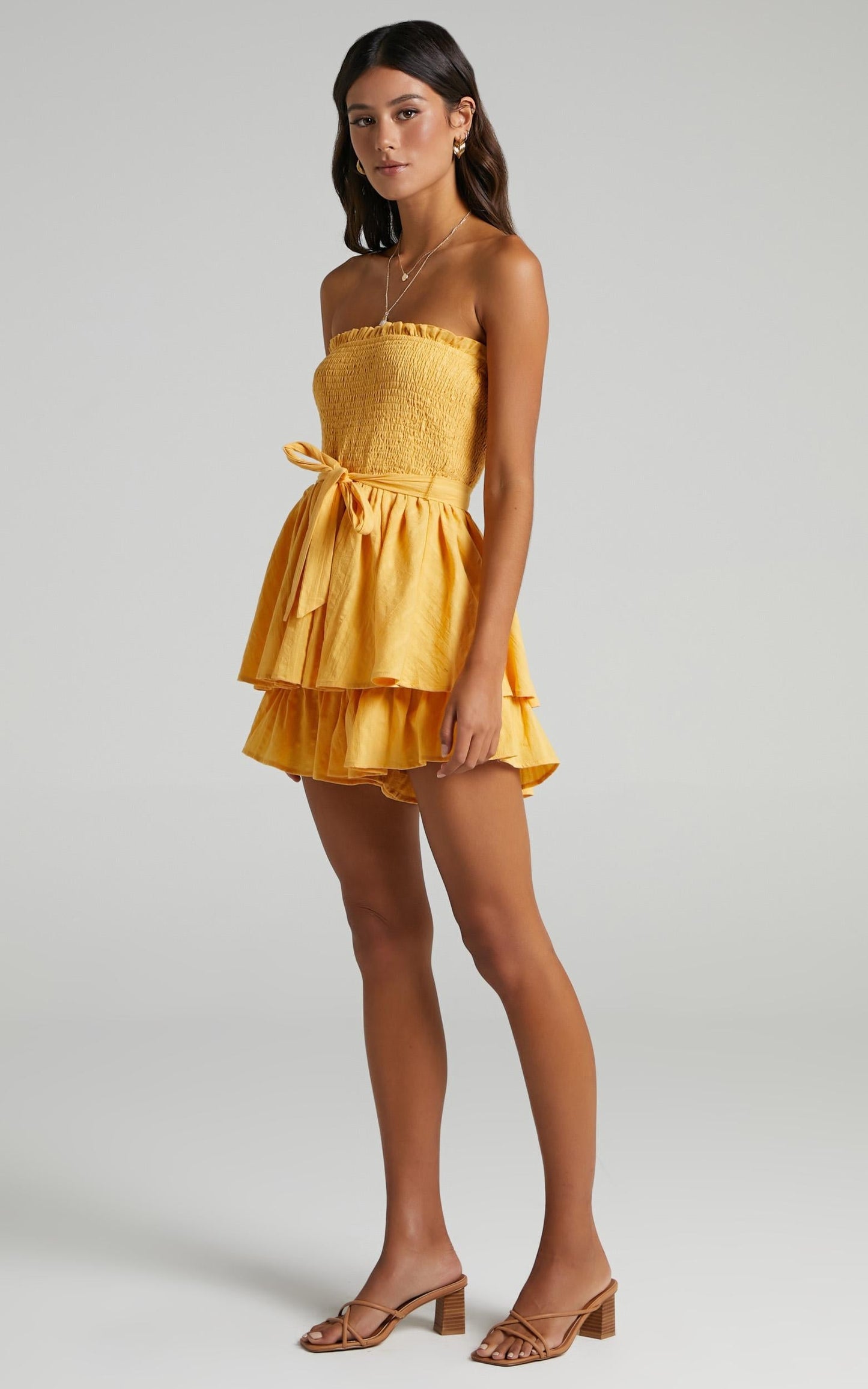 Mutual Love Playsuit in Mustard
