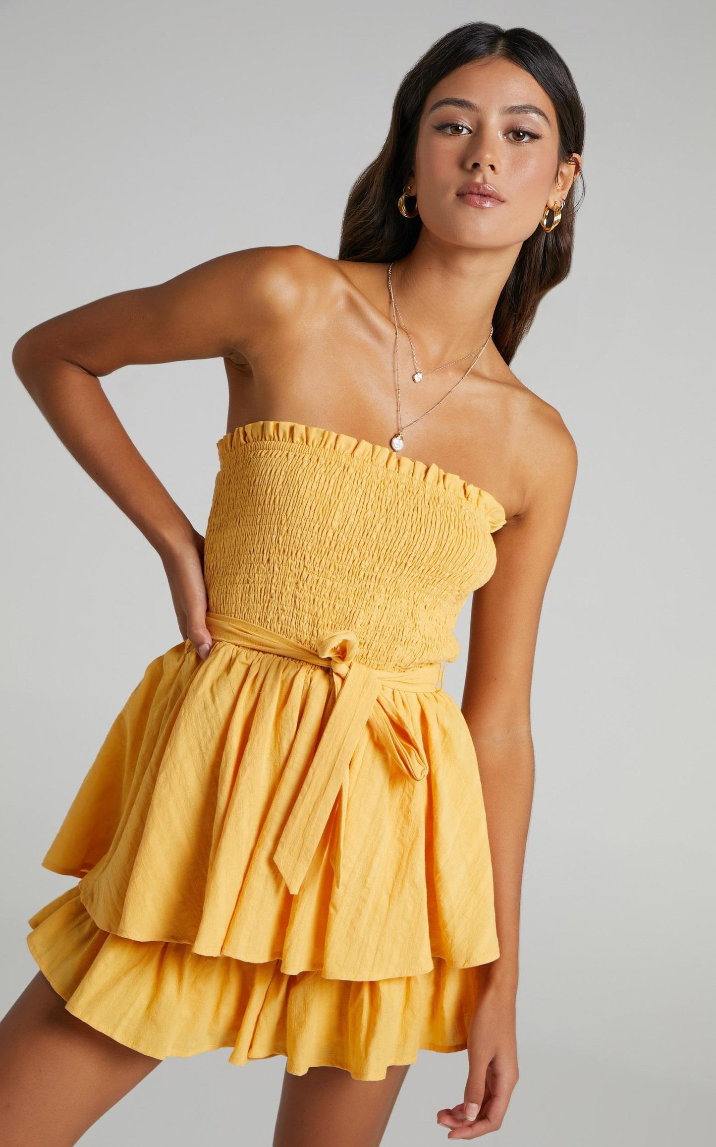 Mutual Love Playsuit in Mustard