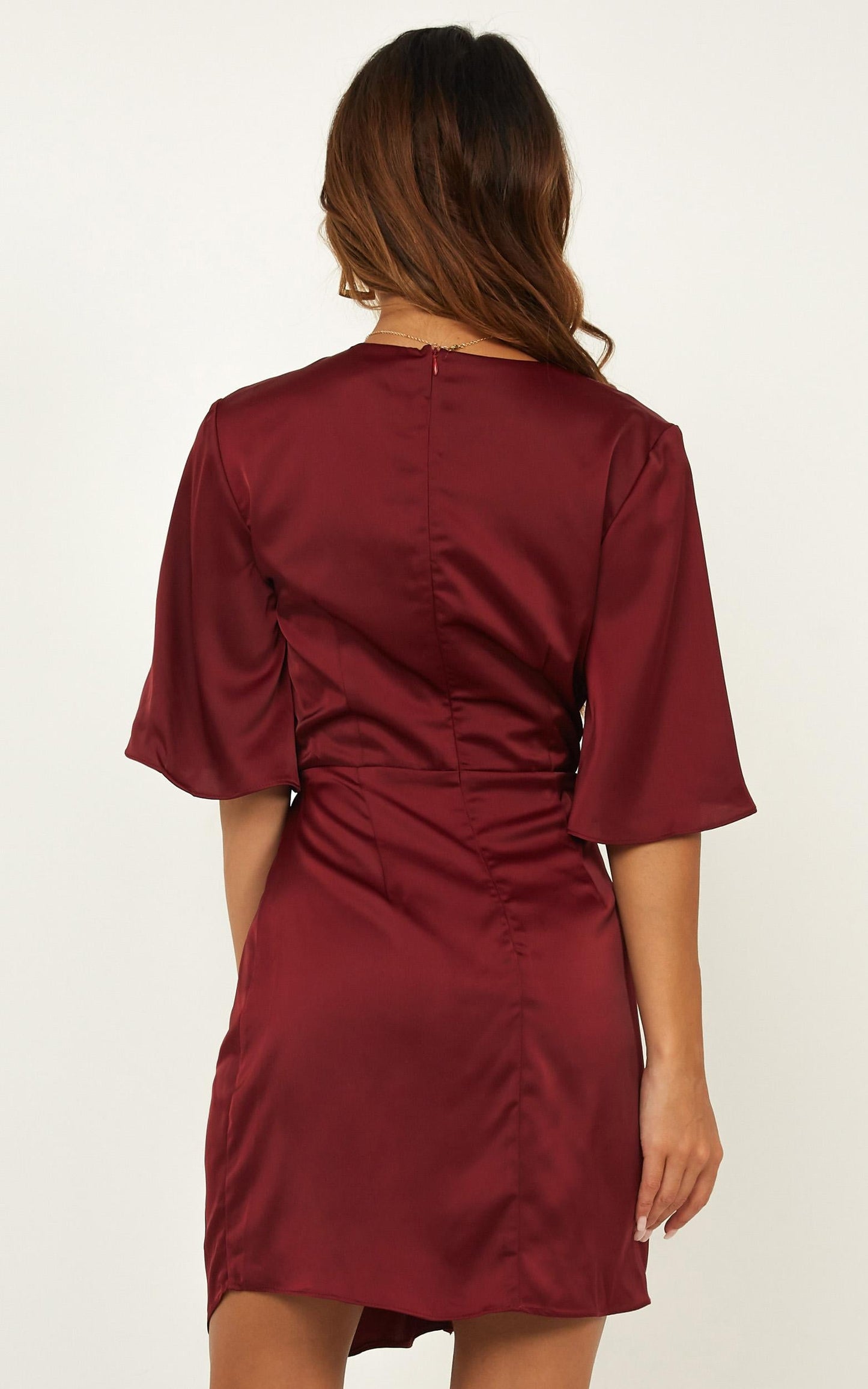 My Eyes Caress You Dress In Wine Satin