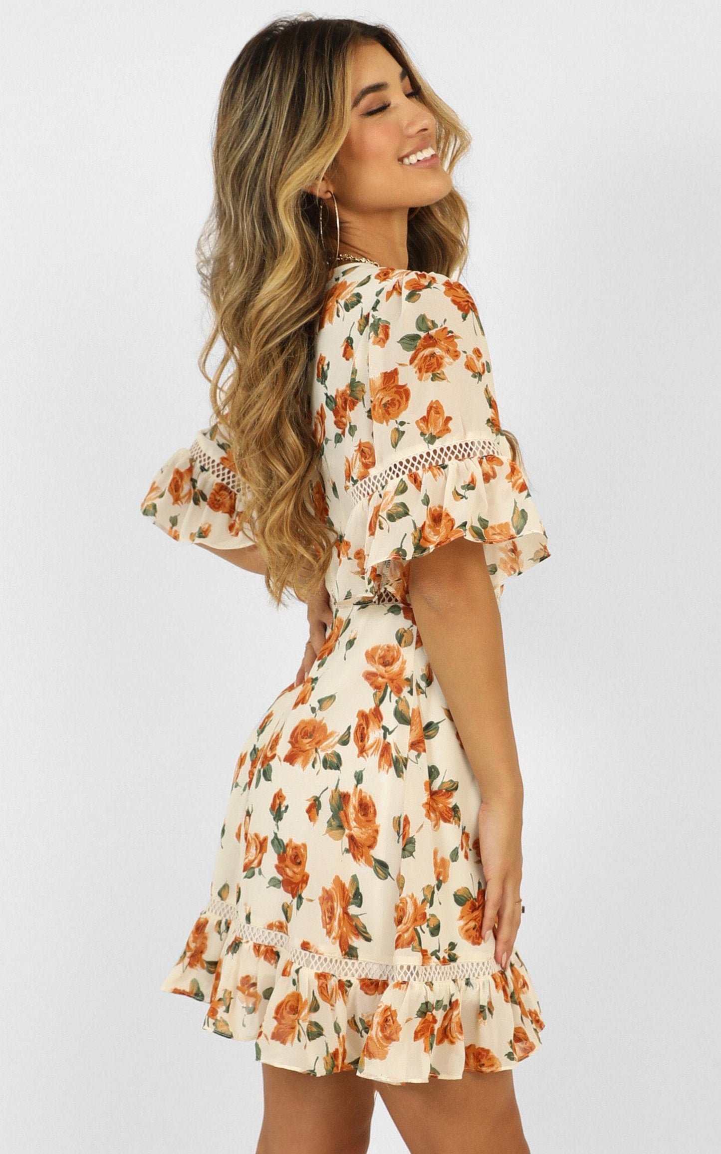 My Darkest Night Dress in Cream Floral