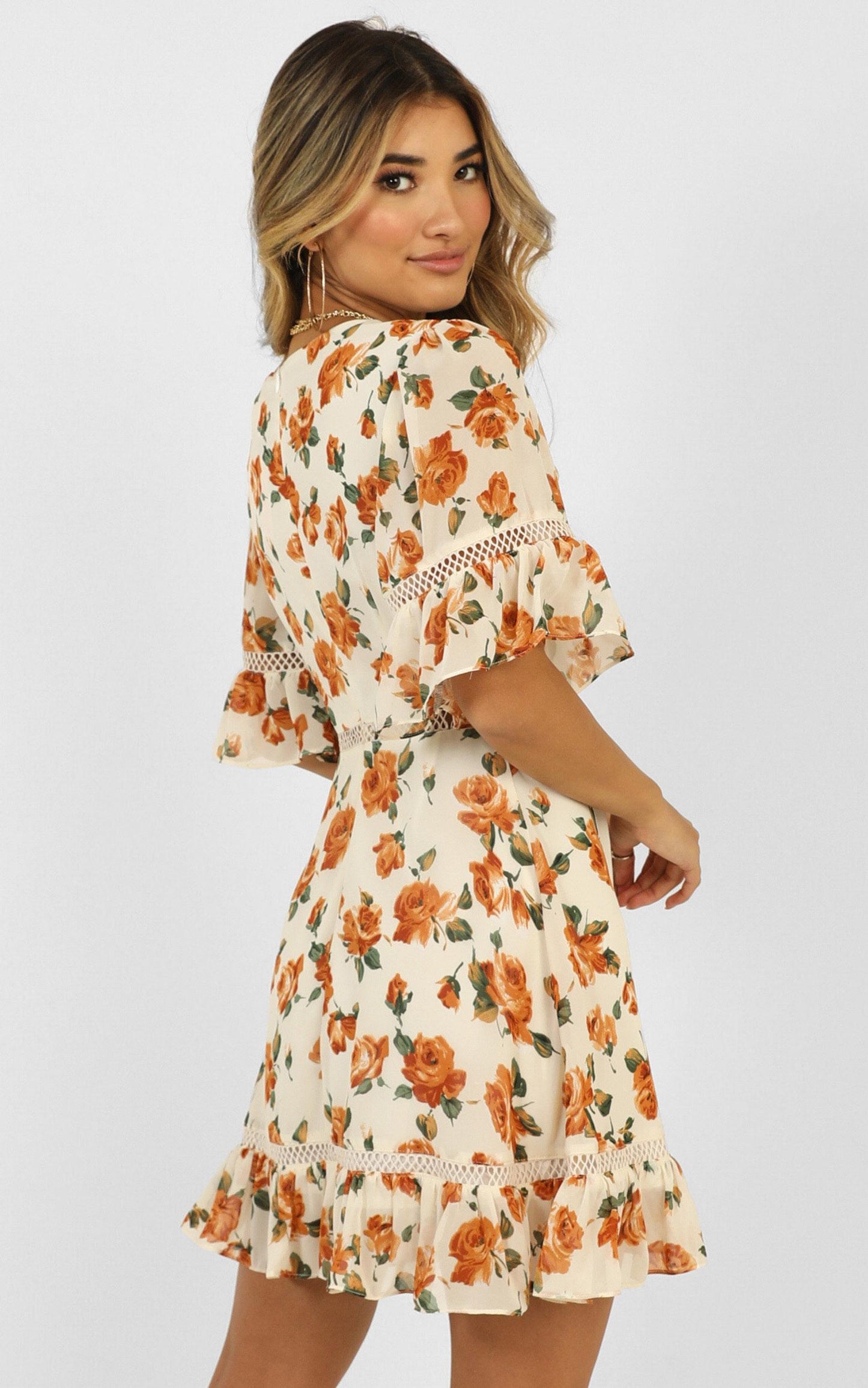 My Darkest Night Dress in Cream Floral