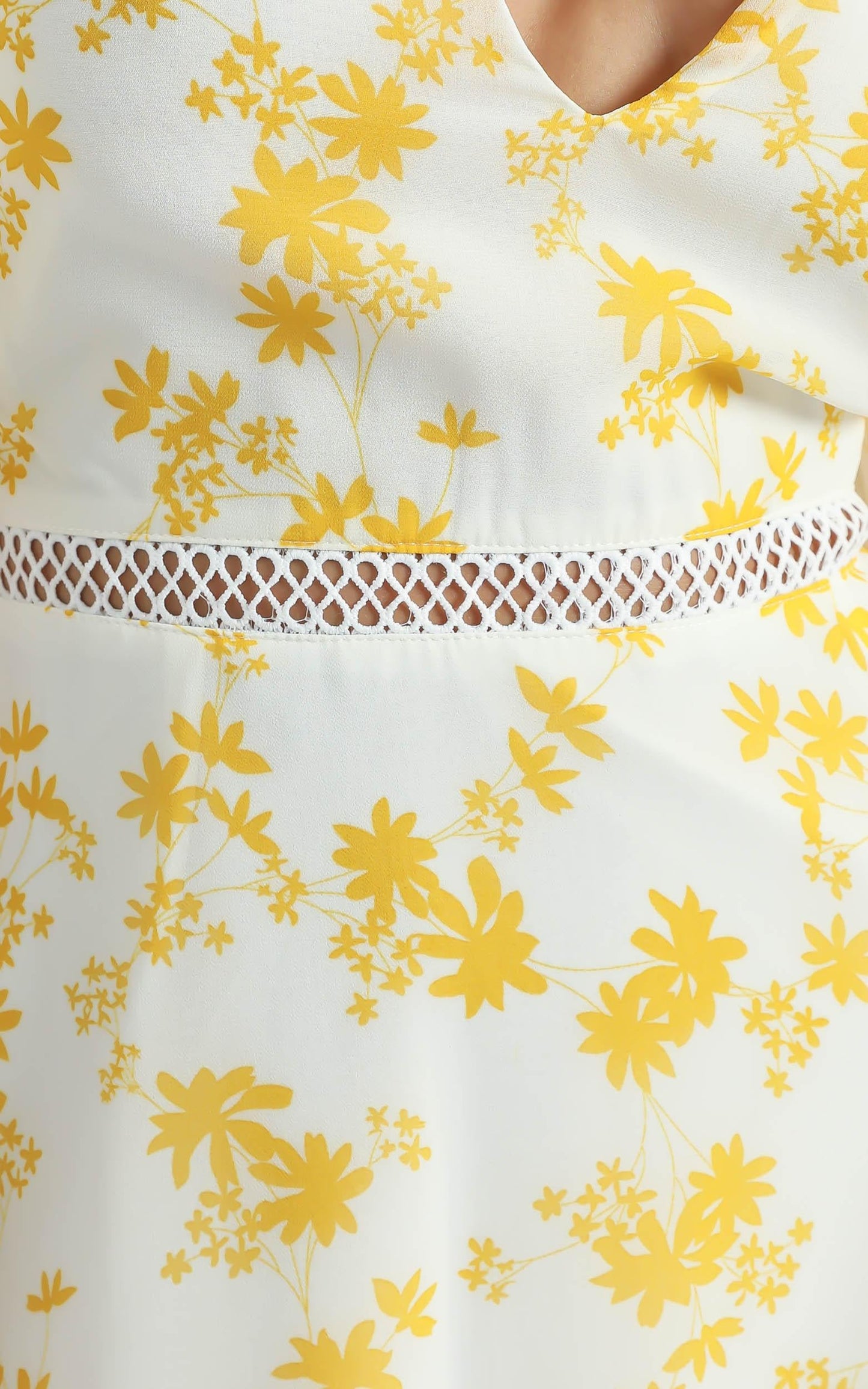 My Darkest Night Dress in Yellow Floral