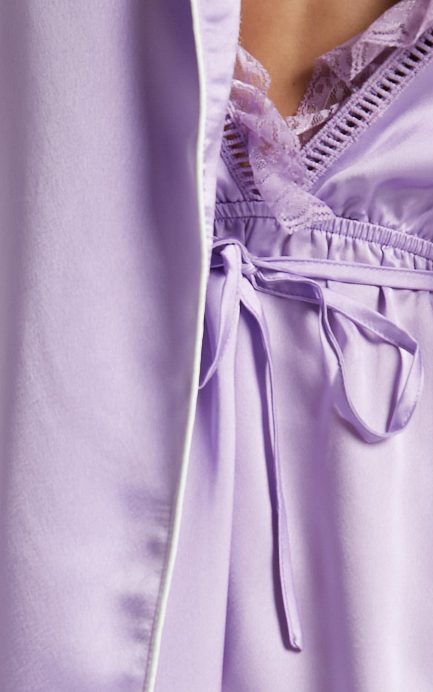 Nap Time Robe in Lilac Satin