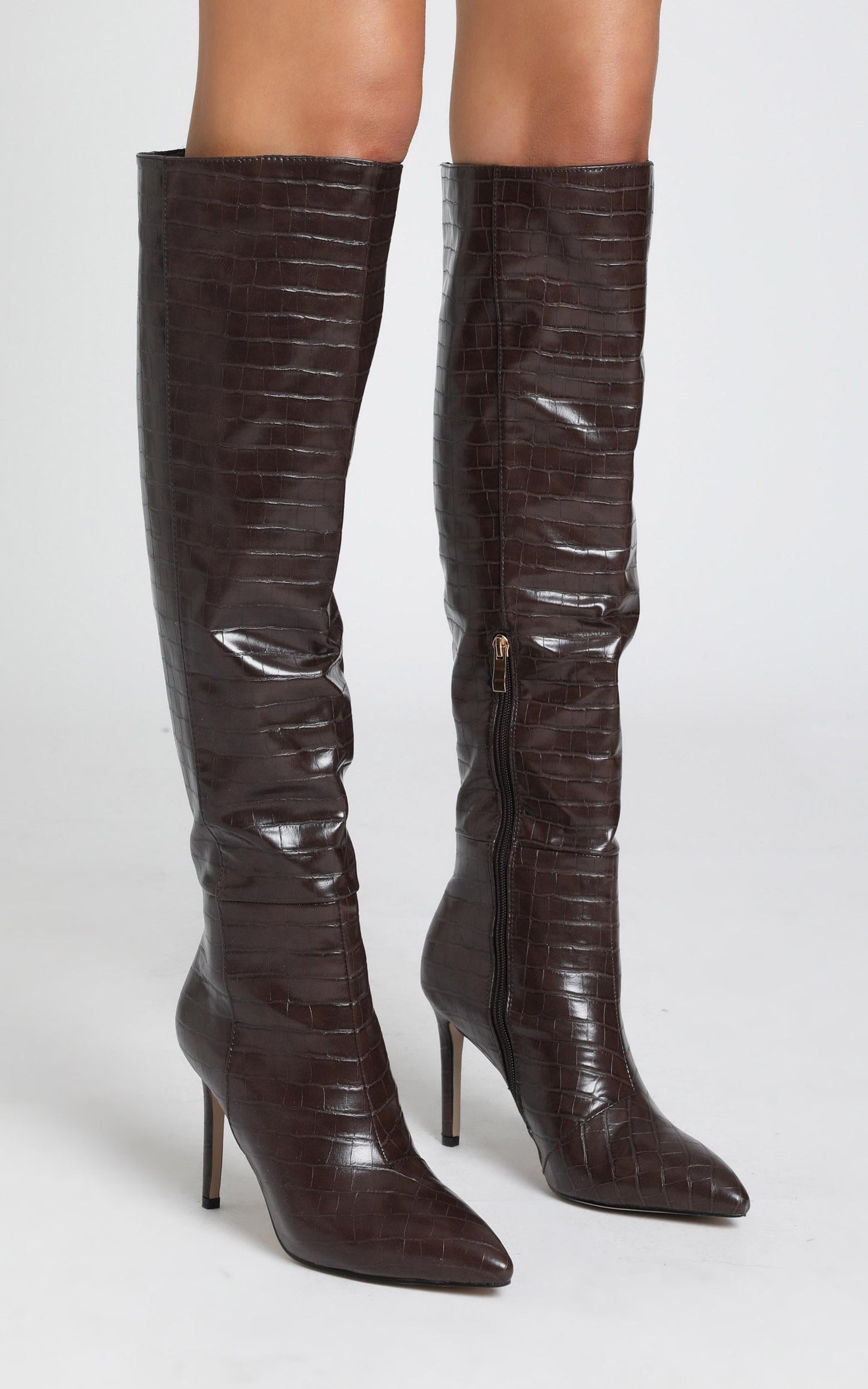 Billini - Naveen Boots in Chocolate Croc