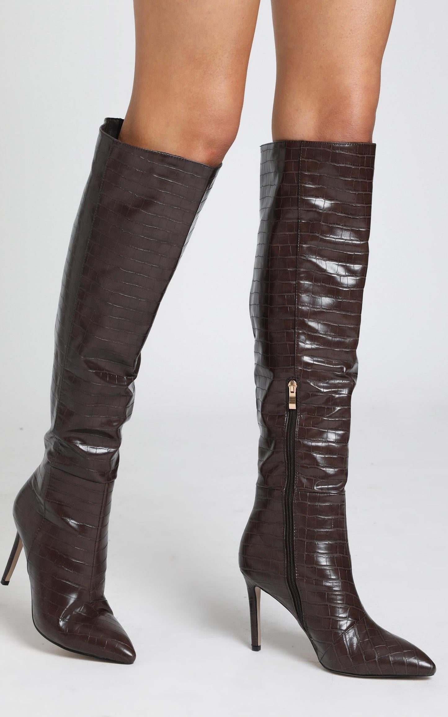 Billini - Naveen Boots in Chocolate Croc