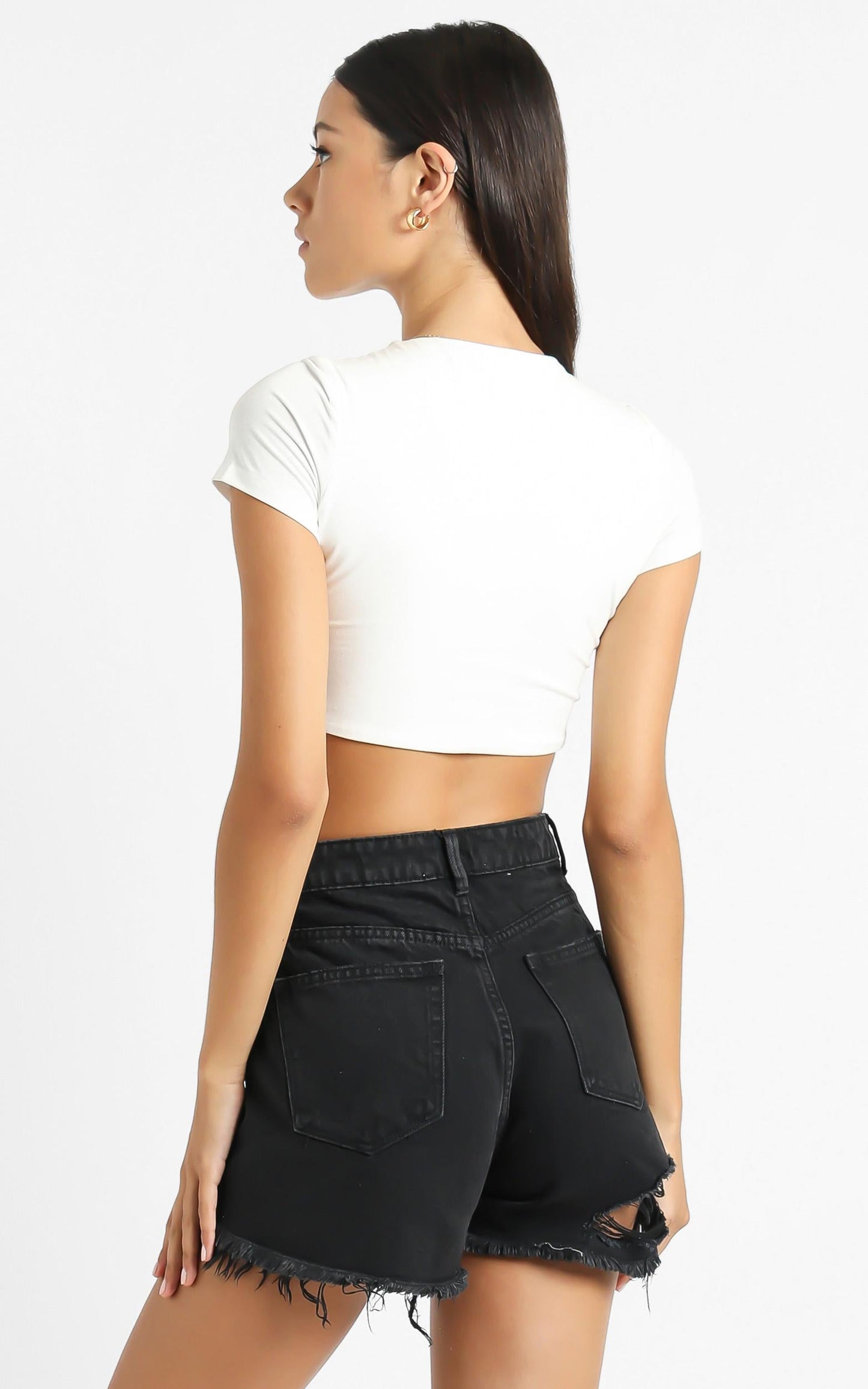 Neuw - Lola Denim Short in Black Rip