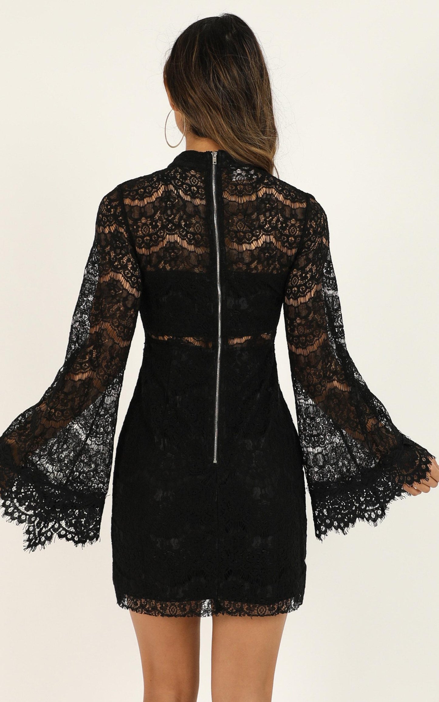 Never Start Dress In Black Lace