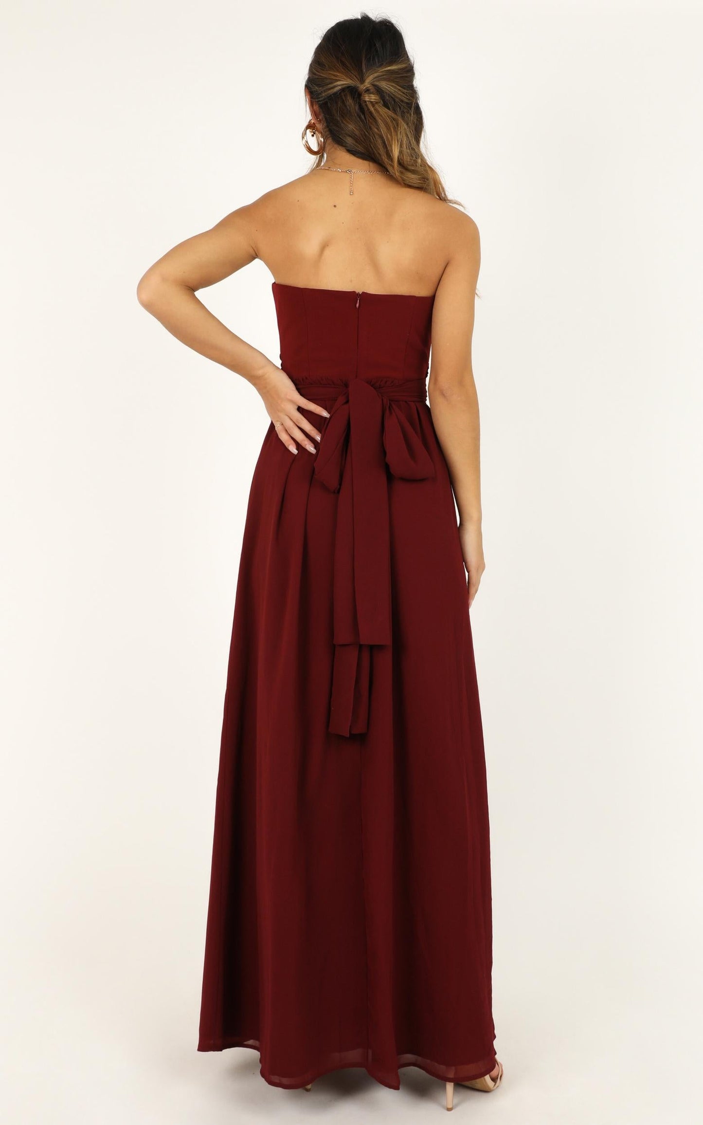 Never Tied Down Dress In Wine