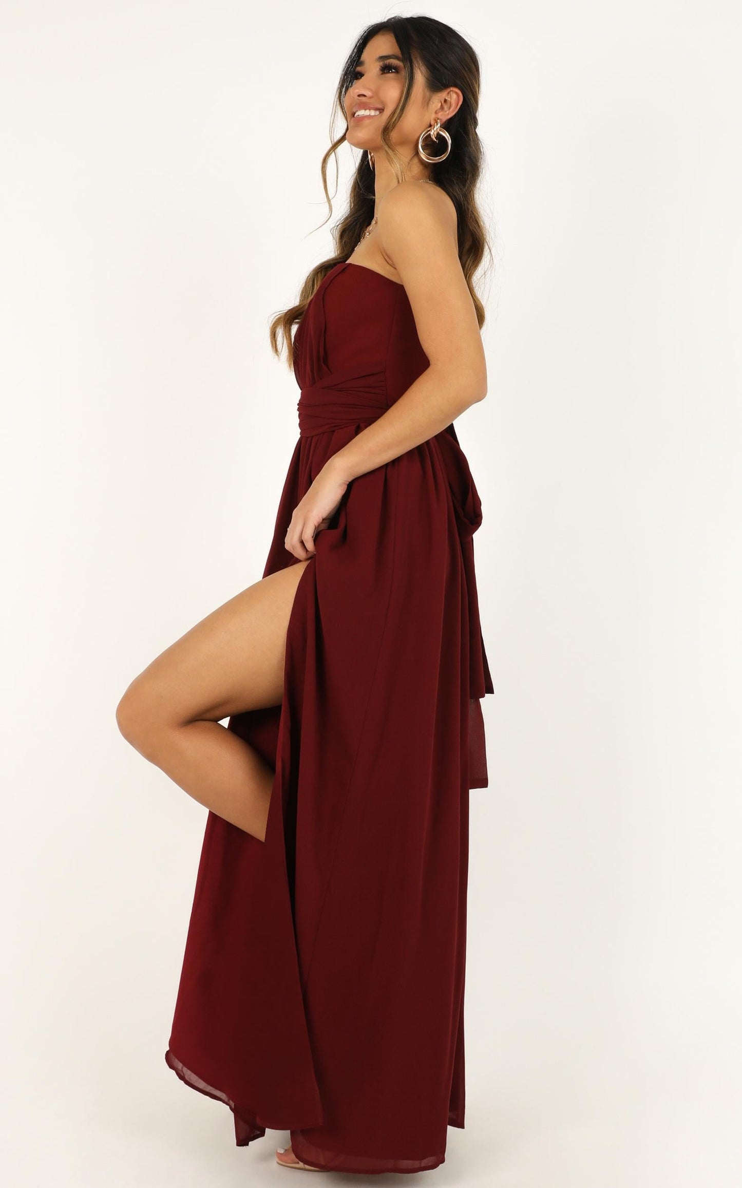 Never Tied Down Dress In Wine